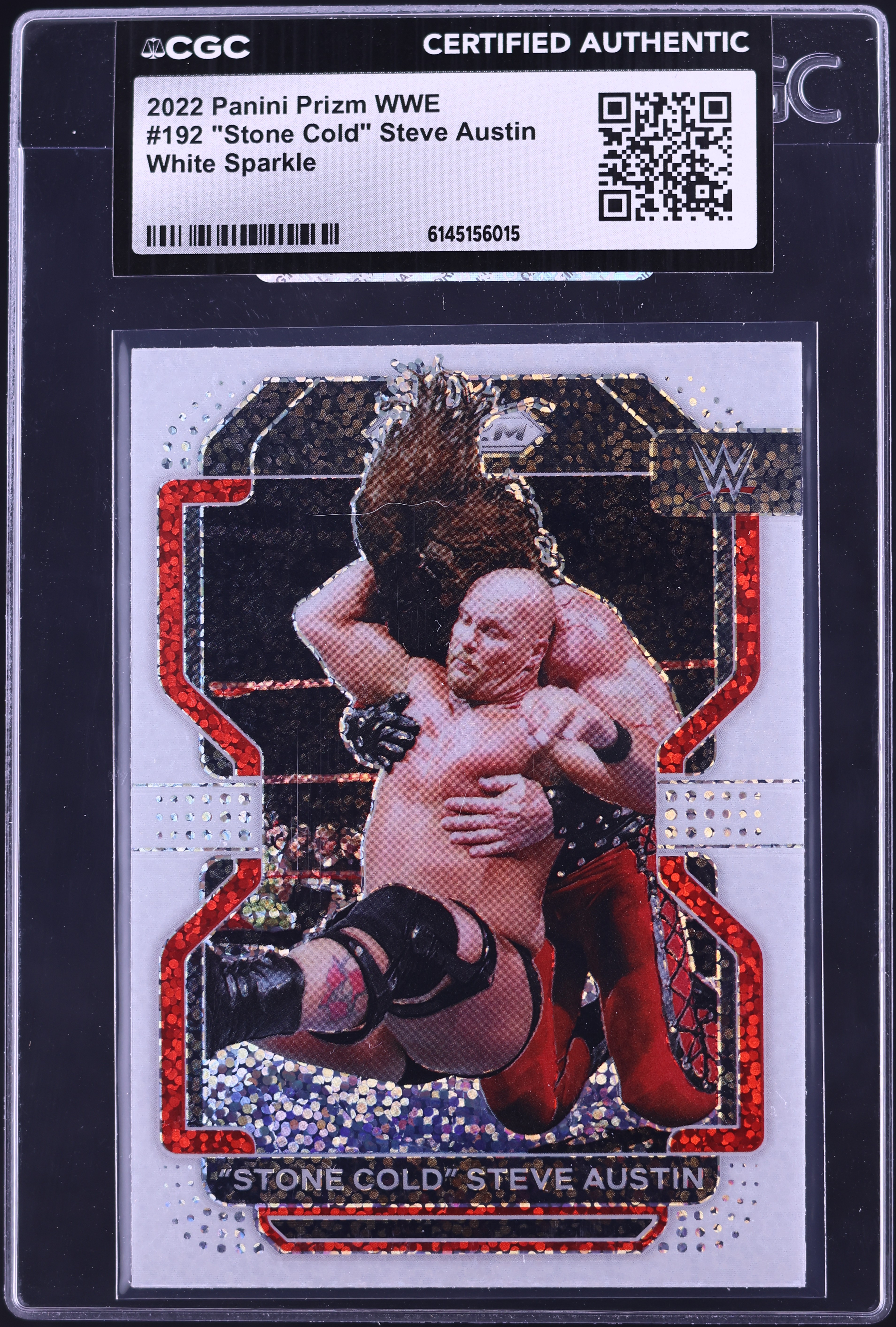 2022 Panini Prizm WWE White Sparkle Stone Cold Steve Austin #192