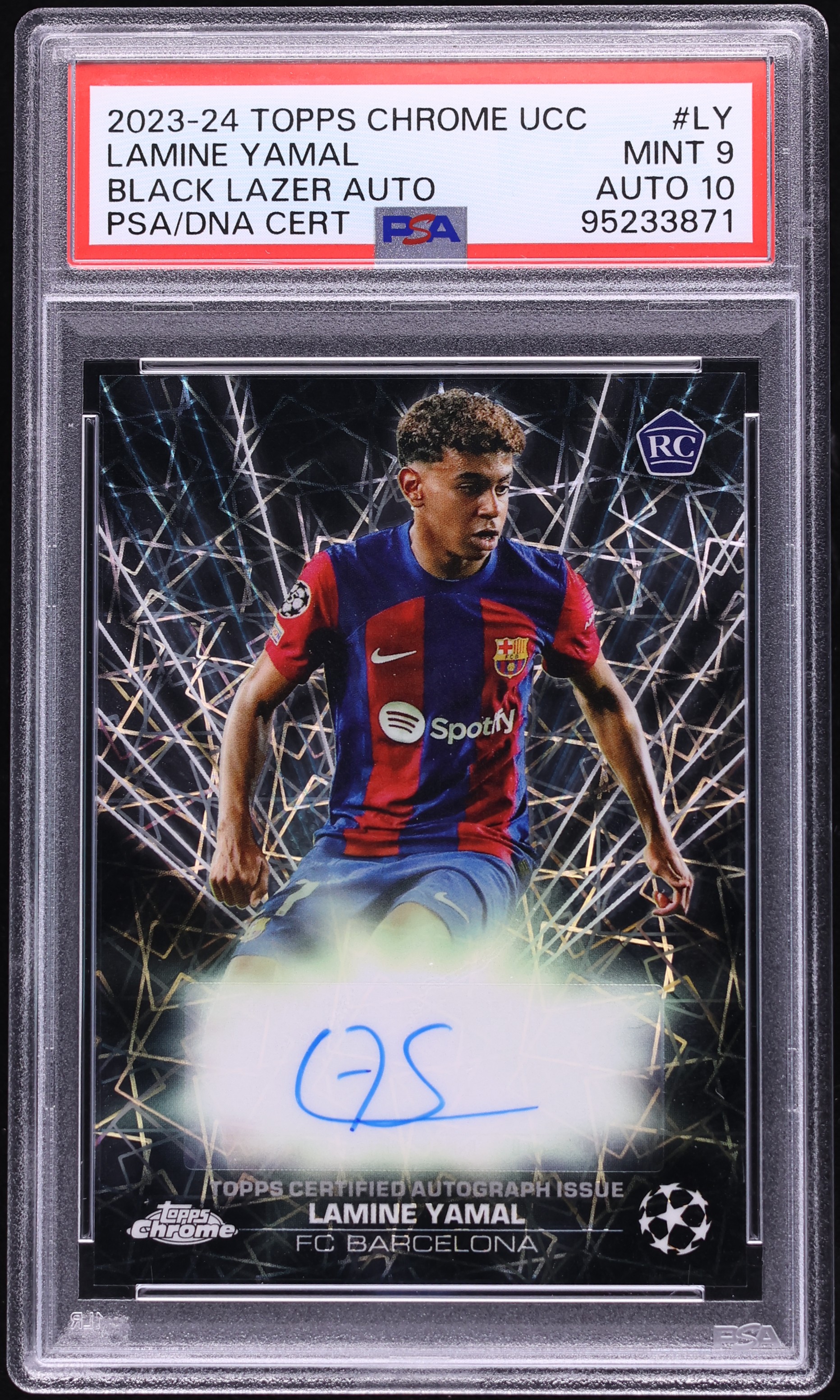 2023 Topps Chrome UEFA Club Competitions Black Lazer Lamine Yamal