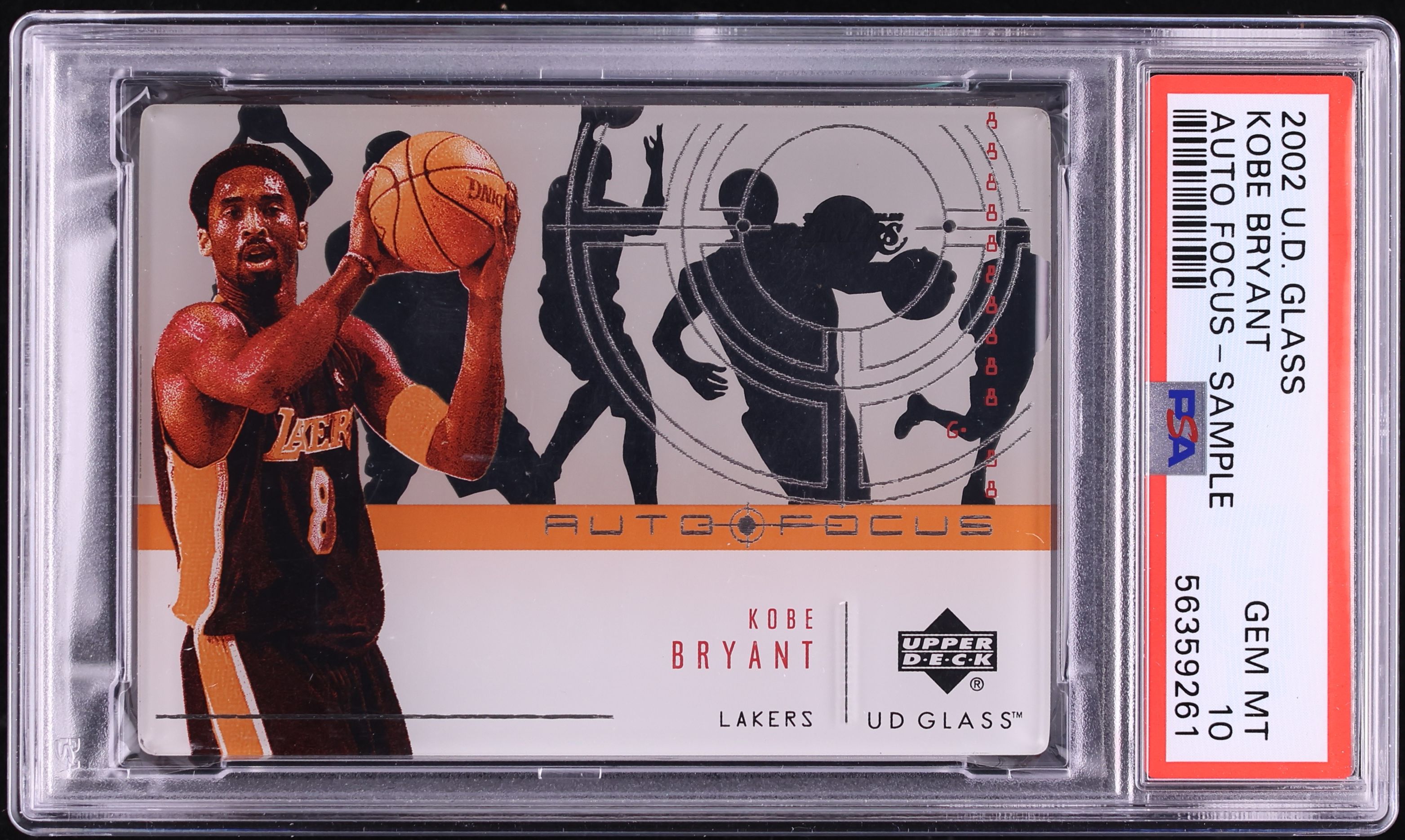 2002 Upper Deck Glass Auto-Focus Sample Kobe Bryant PSA 10 GEM 