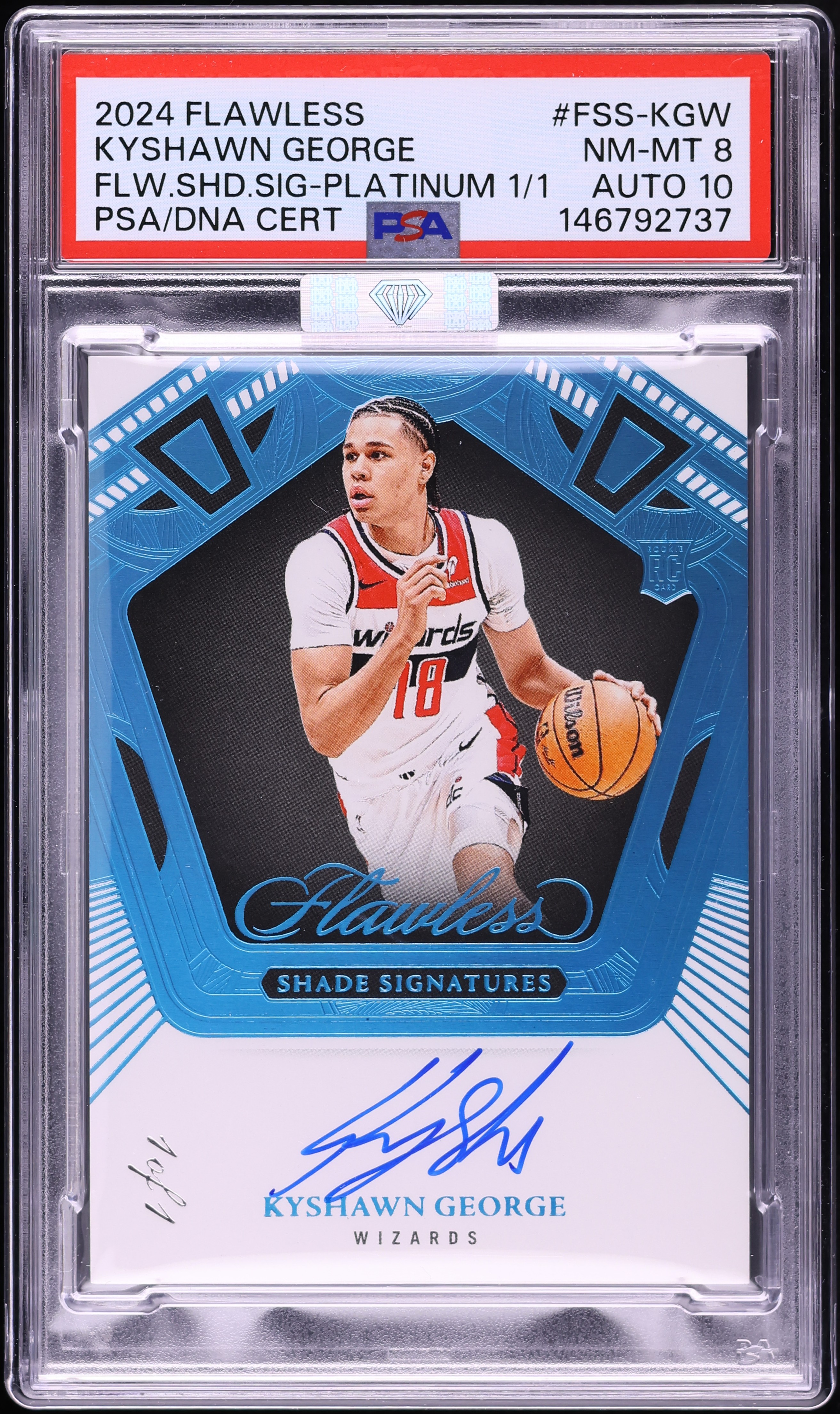 2024 Panini Flawless Shade Platinum Kyshawn George ROOKIE AUTO DNA 