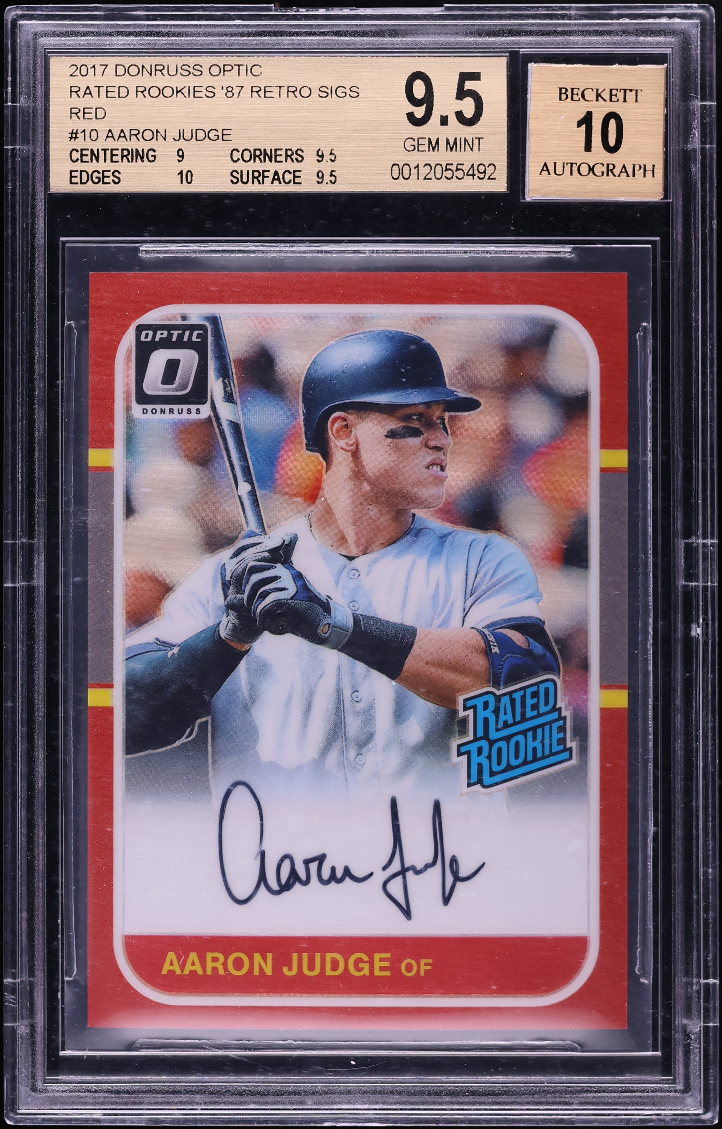 aaron judge rookie card graded Aaron Judge 2017 Topps Stadium Club Rookie Card (RC) #64- SGC Graded 9.5  Mint+ (New York Yankees/2017 ROY)