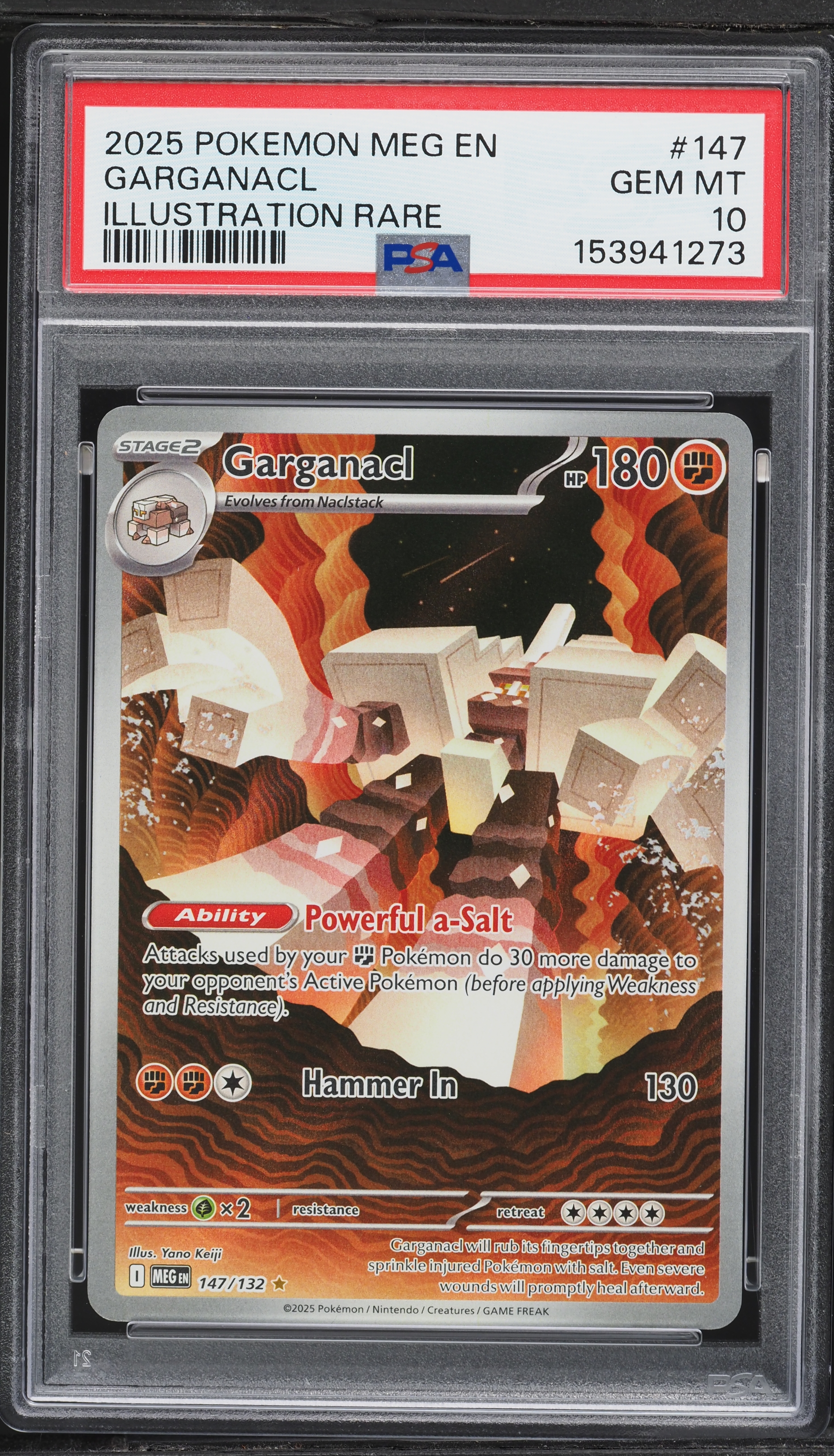 2025 Pokemon Mega Evolution IR Garganacl #147 PSA 10 GEM MINT on