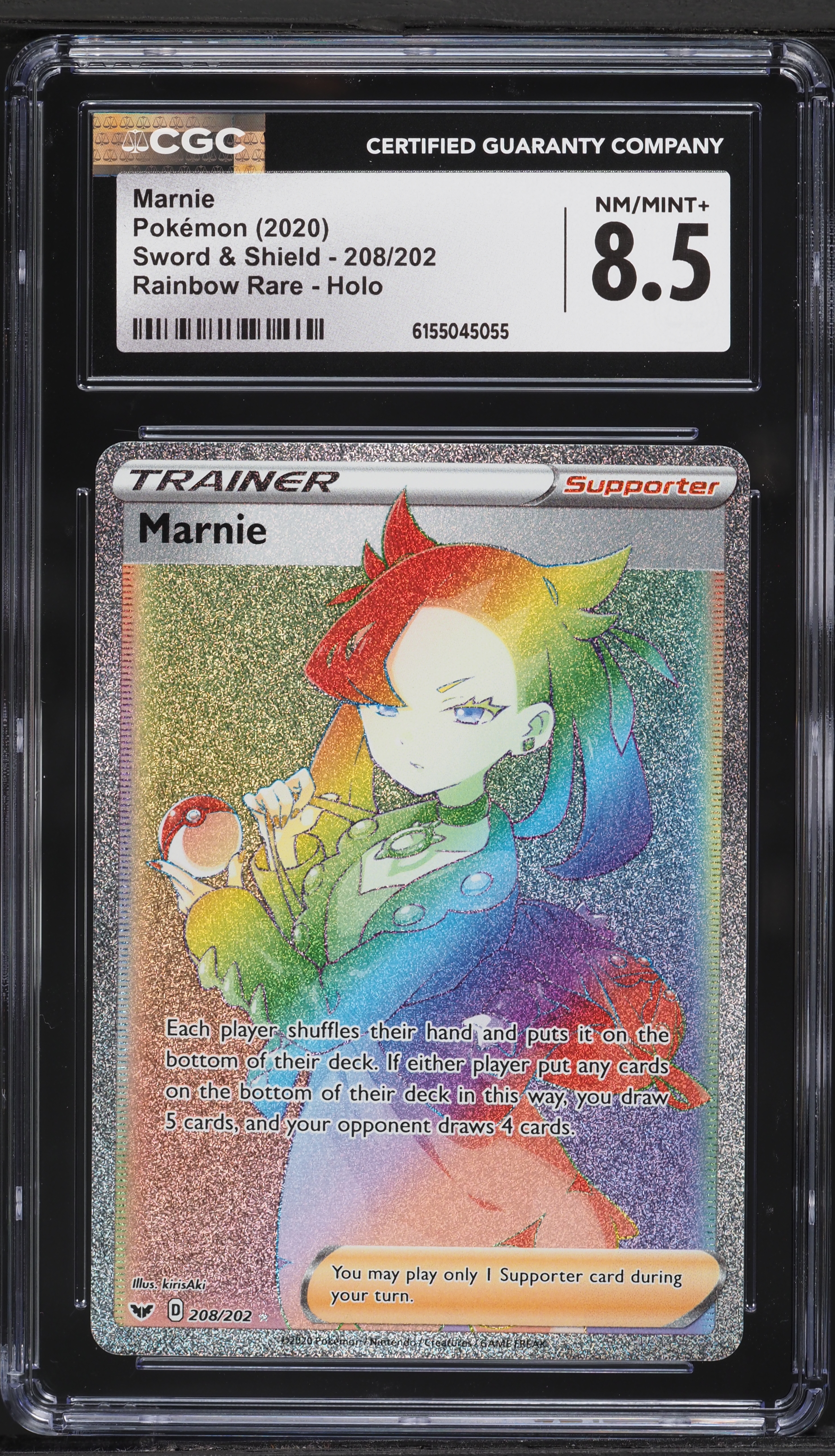 rainbow marnie pokemon card value 208/202 | Rare | Sword & Shield (Base Set) Evolves from null Rules Each player shuffles their hand and puts it on the bottom of their deck Card Marnie HR Pokmon S1H