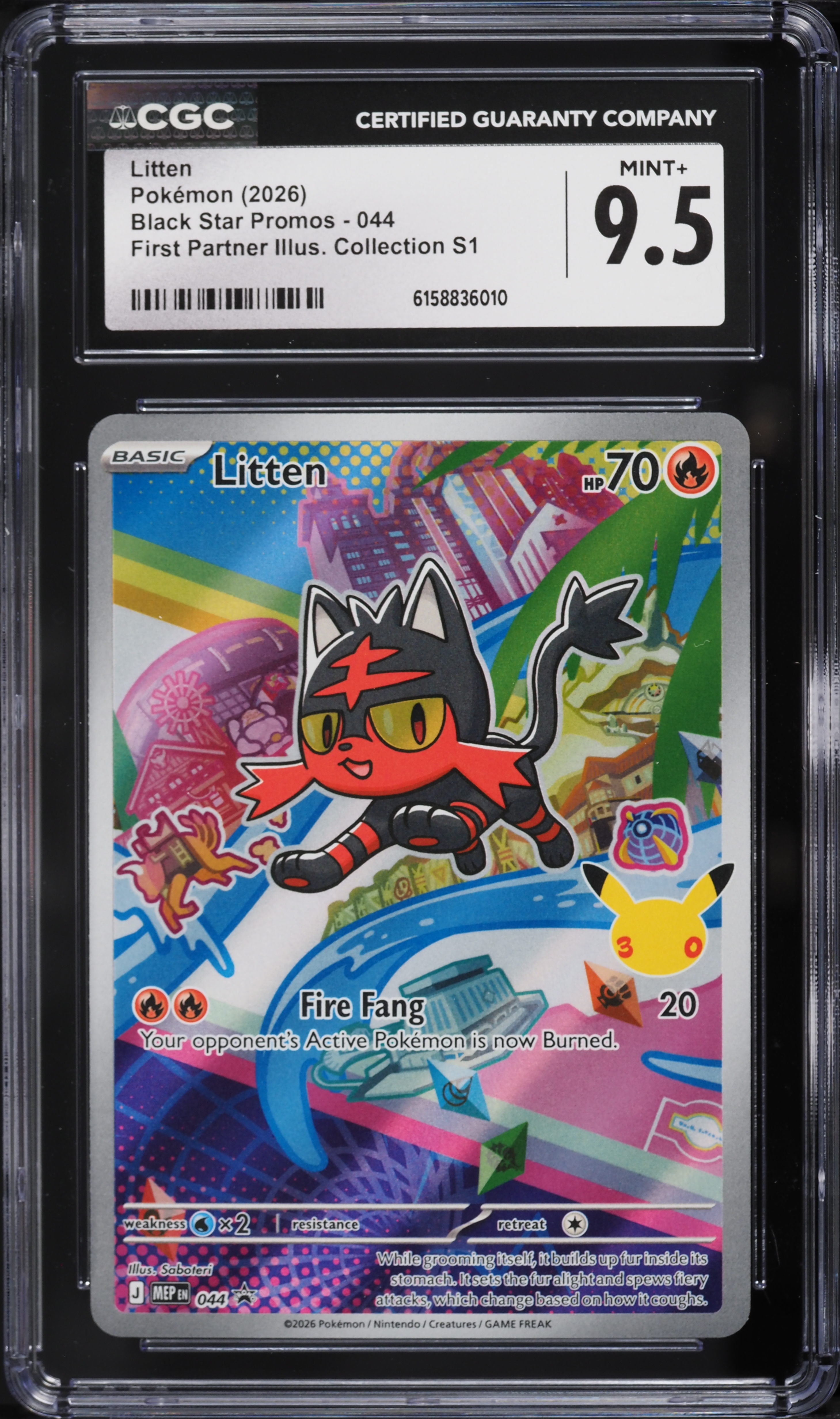 how much is litten pokemon card worth 167/162 SV05: Temporal Forces Holo for sale online your opponents Active Pokemon is now Paralyzed Litten - Mega Evolution Black