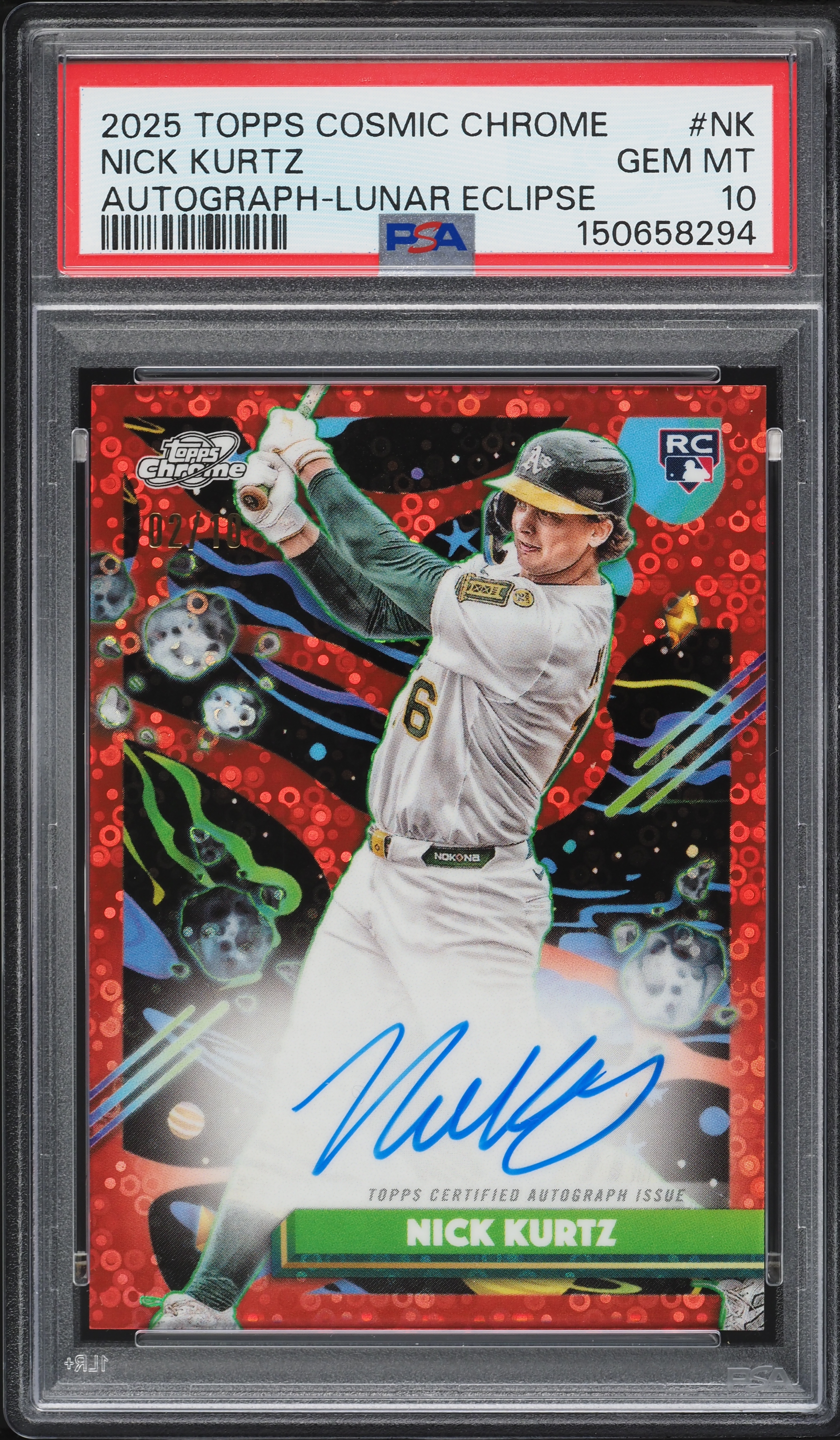 2025 Topps Chrome Cosmic Lunar Eclipse Nick Kurtz ROOKIE AUTO /10 