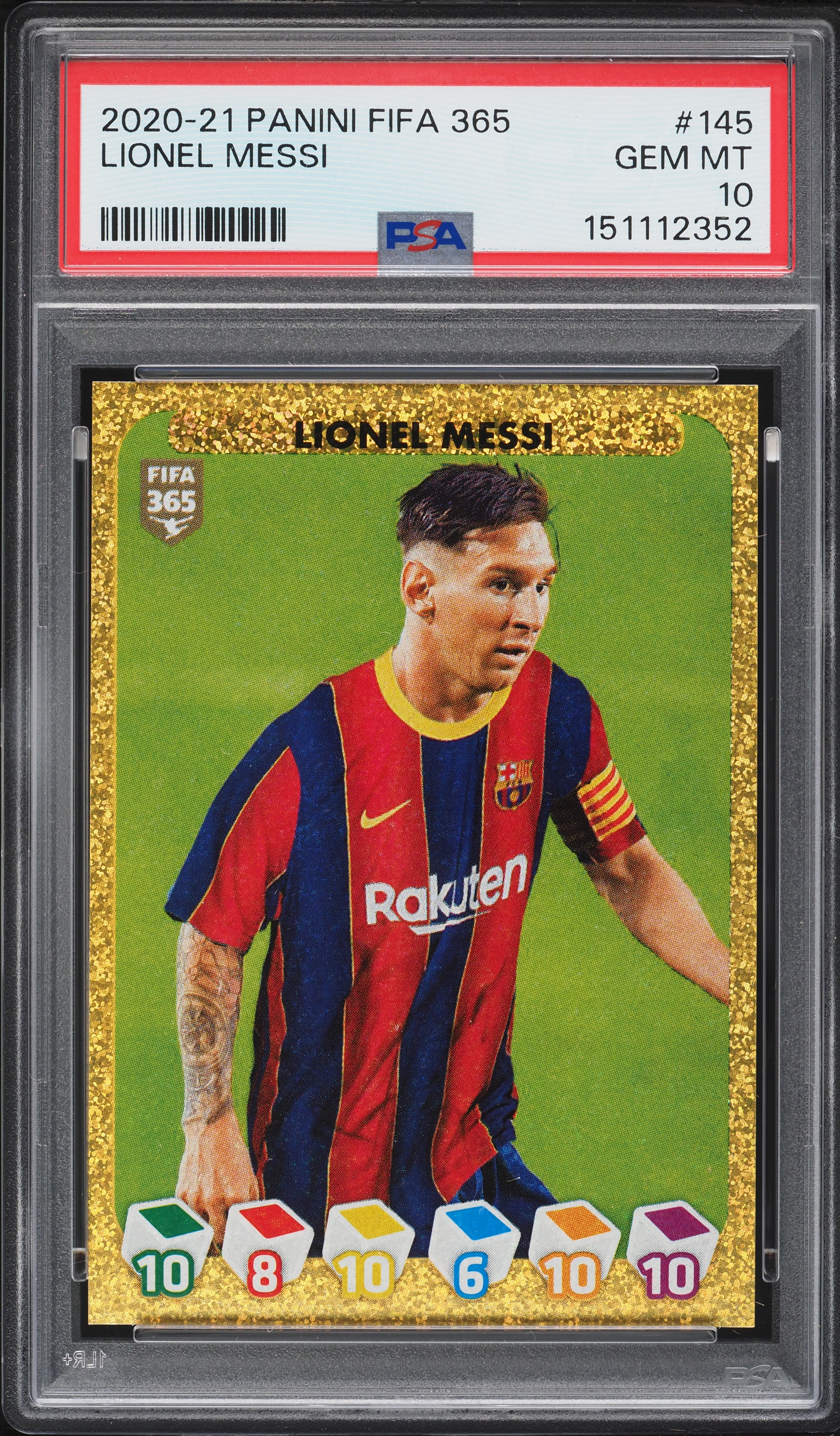 2020 Panini FIFA 365 Lionel Messi #145 PSA 10 GEM MINT on Fanatics