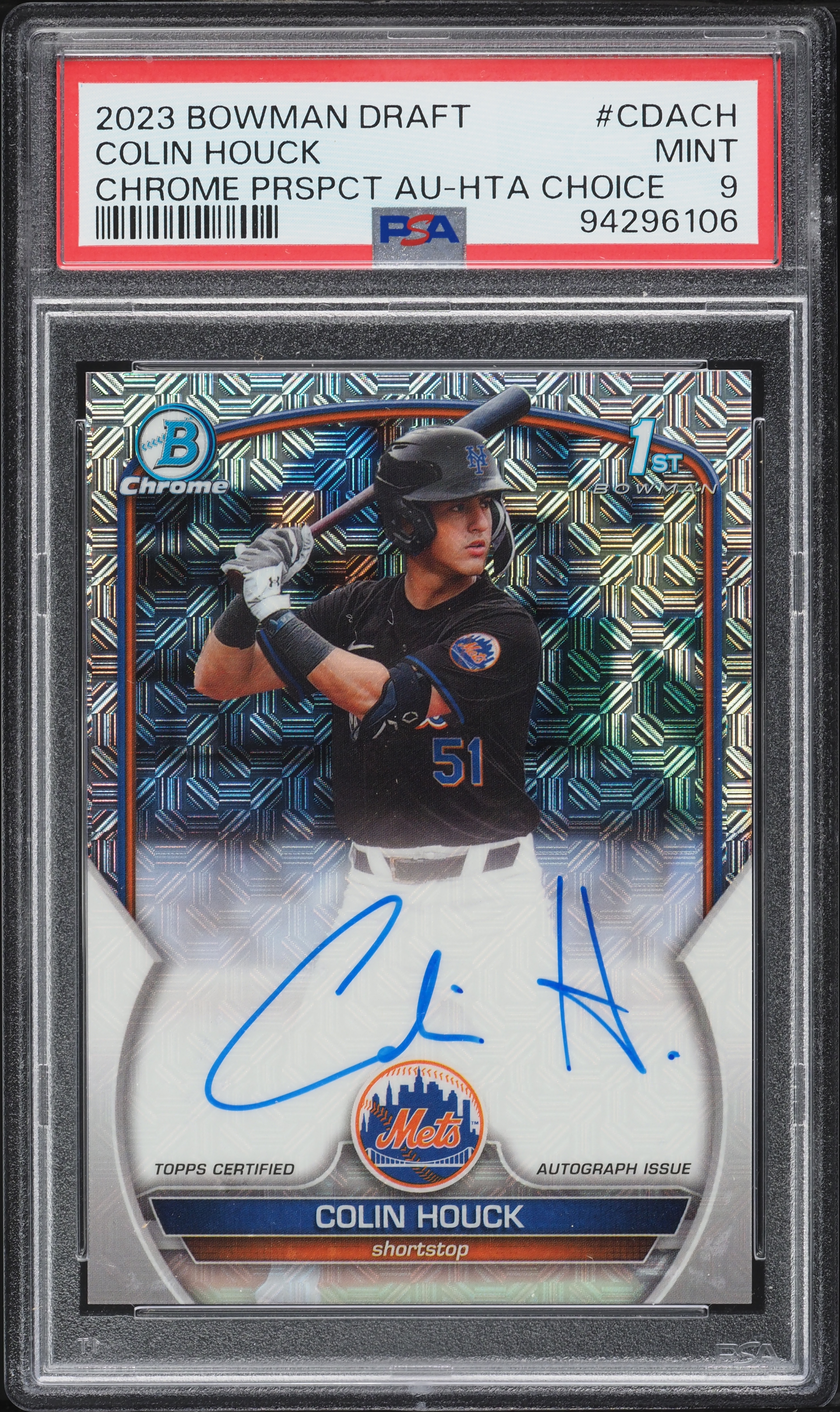 2023 Bowman Chrome Draft Hta Choice Colin Houck PROSPECT AUTO /150 