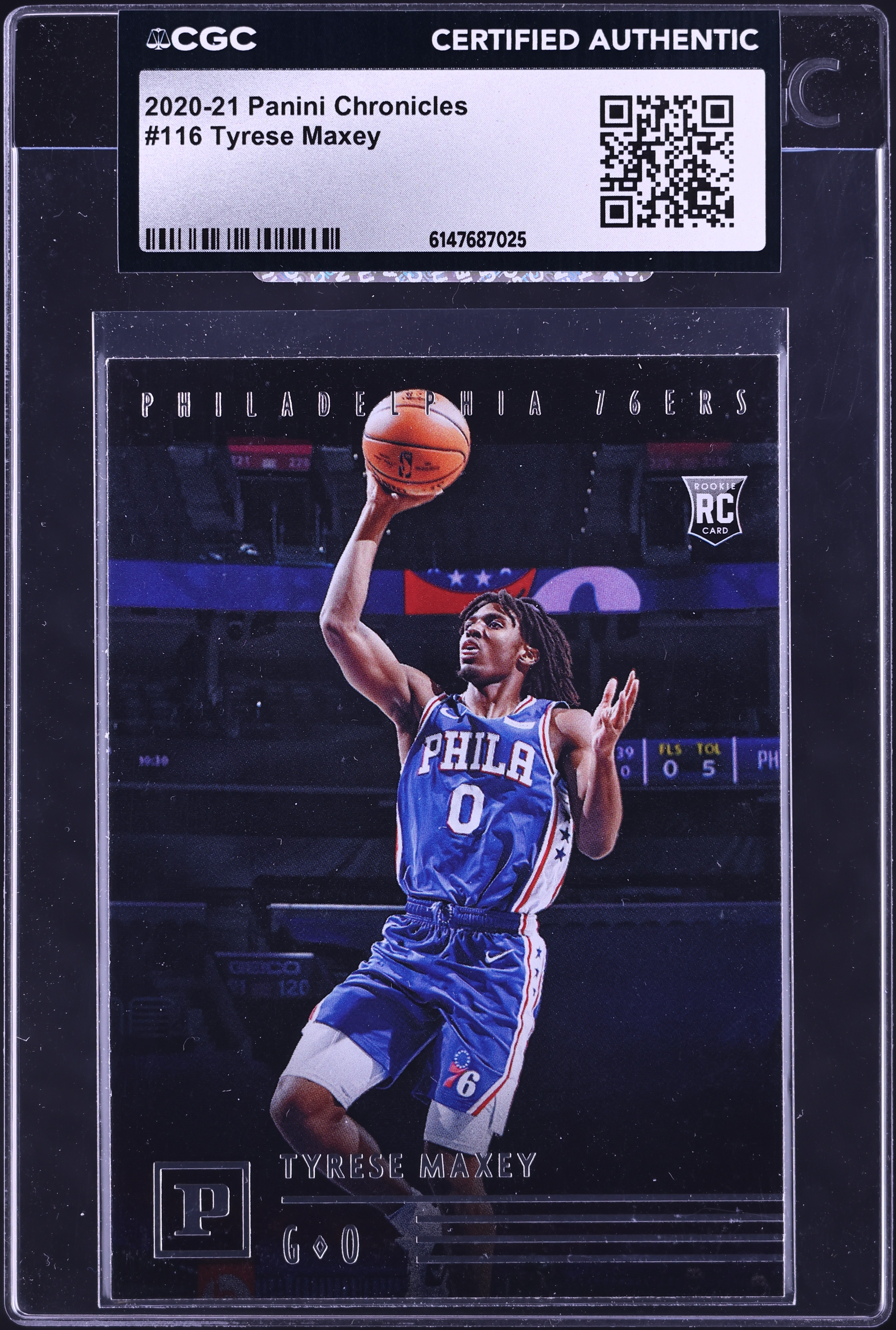 2020 Panini Chronicles Tyrese Maxey ROOKIE #116 CGC AUTH on 