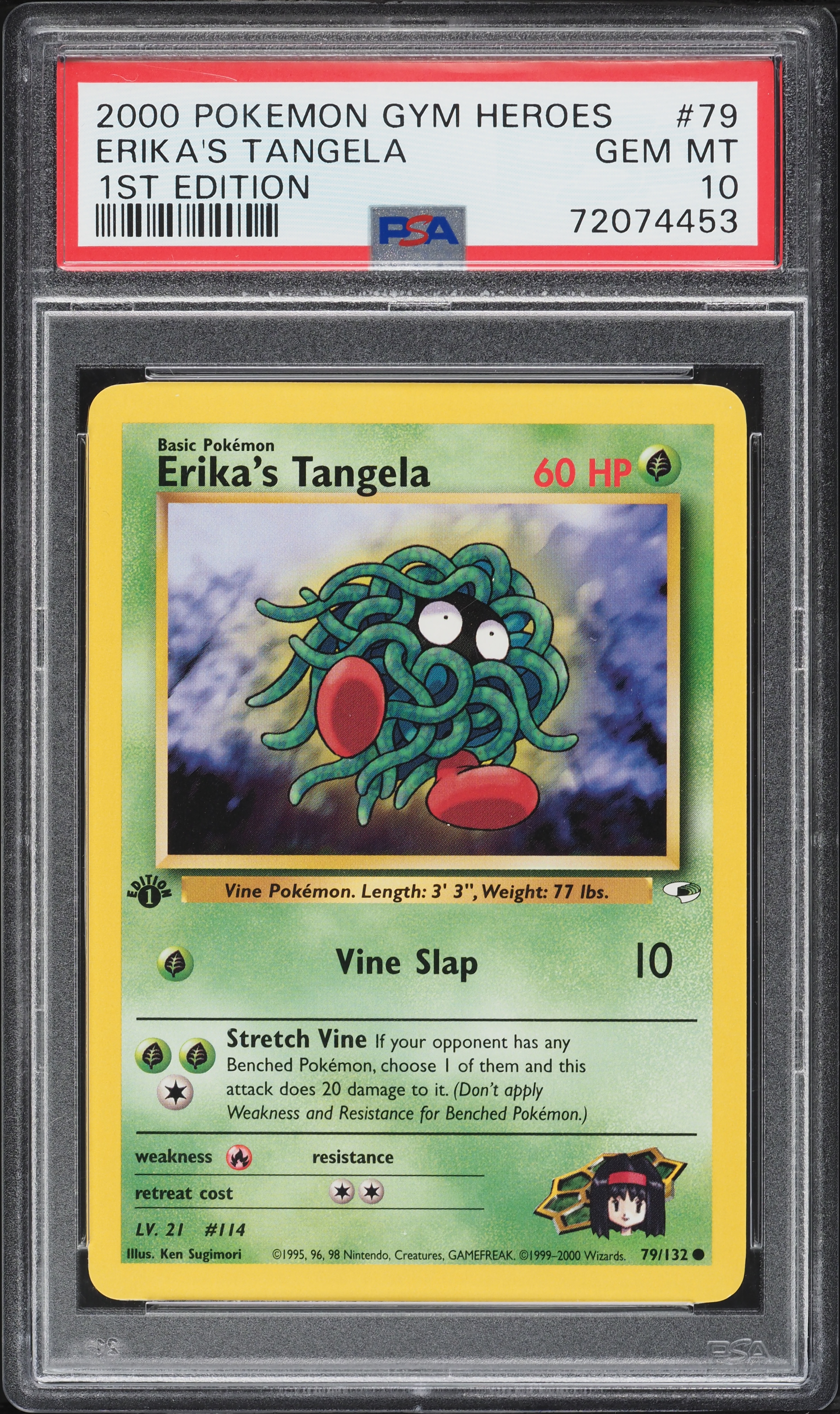 2000 Pokemon Gym Heroes 1st Edition Erika's Tangela #79 PSA 10 GEM