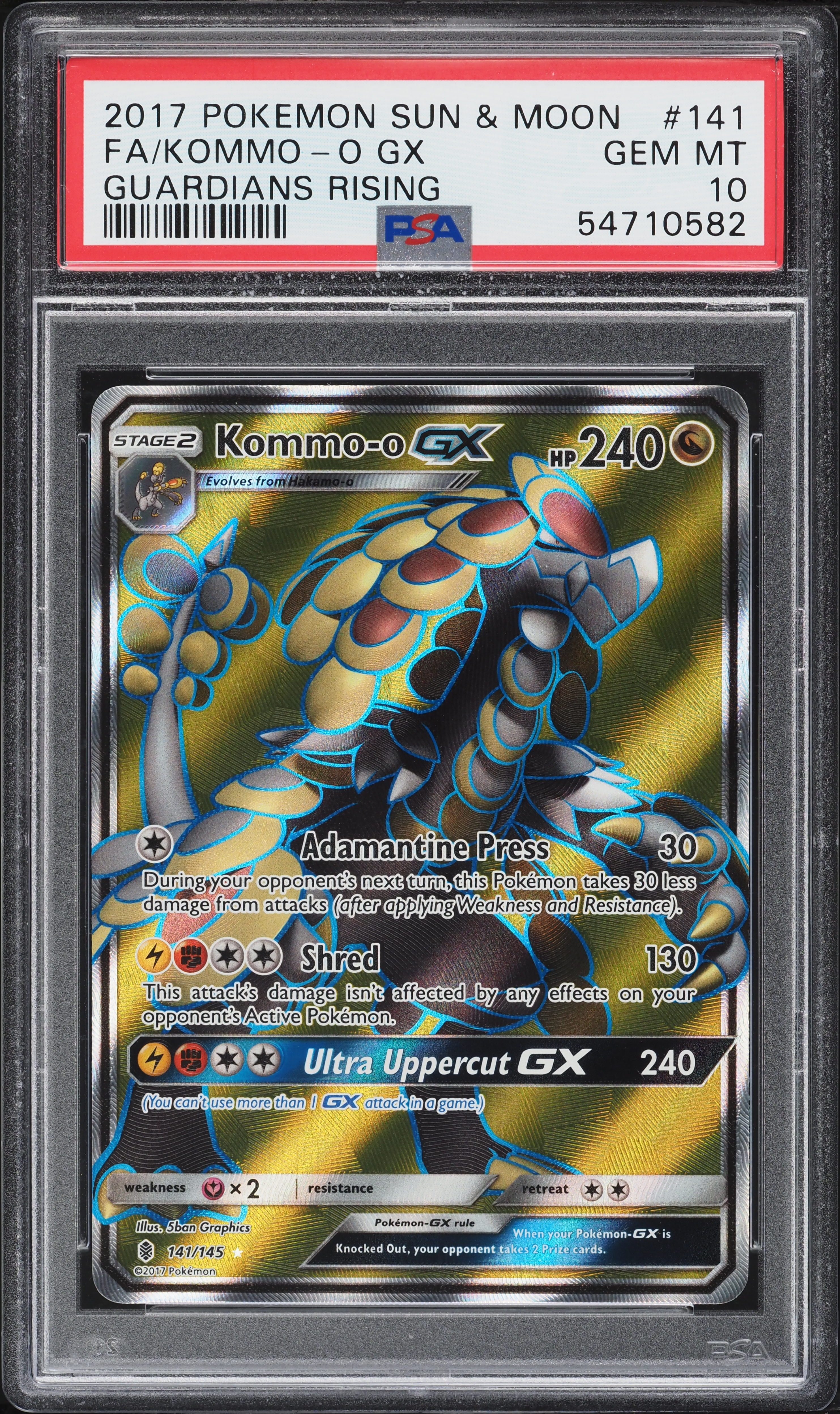 kommo-o gx pokemon card value - - 141/145 - Full Art Ultra Rare [2LF] Ultra Uppercut GX (240) (You cant use more than 1 GX attack in a game.) Weakness / Resistance / Retreat Cost Kommo-o GX 141/145 Full Art