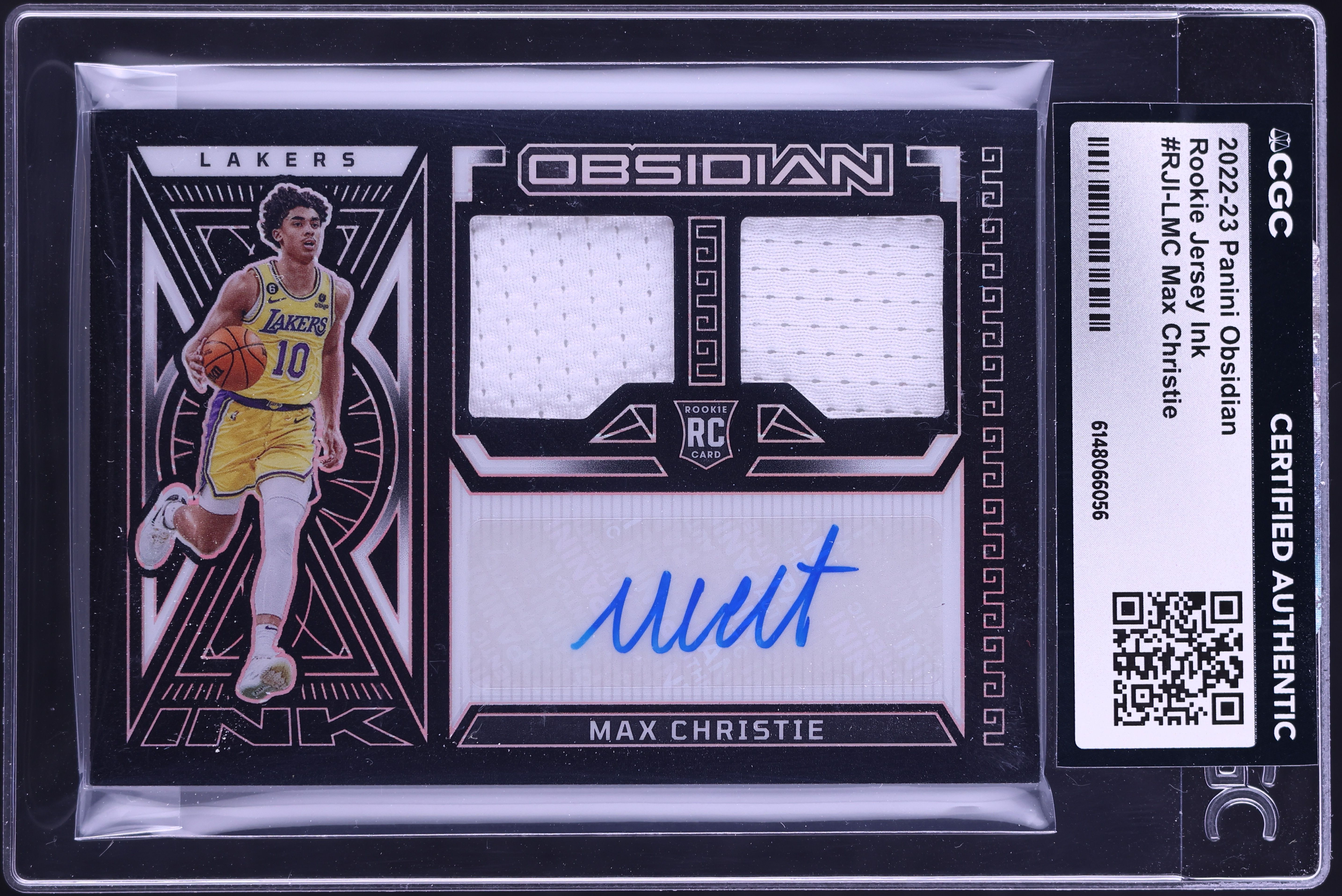 2022 Panini Obsidian Jersey Ink Max Christie ROOKIE PATCH AUTO /99 