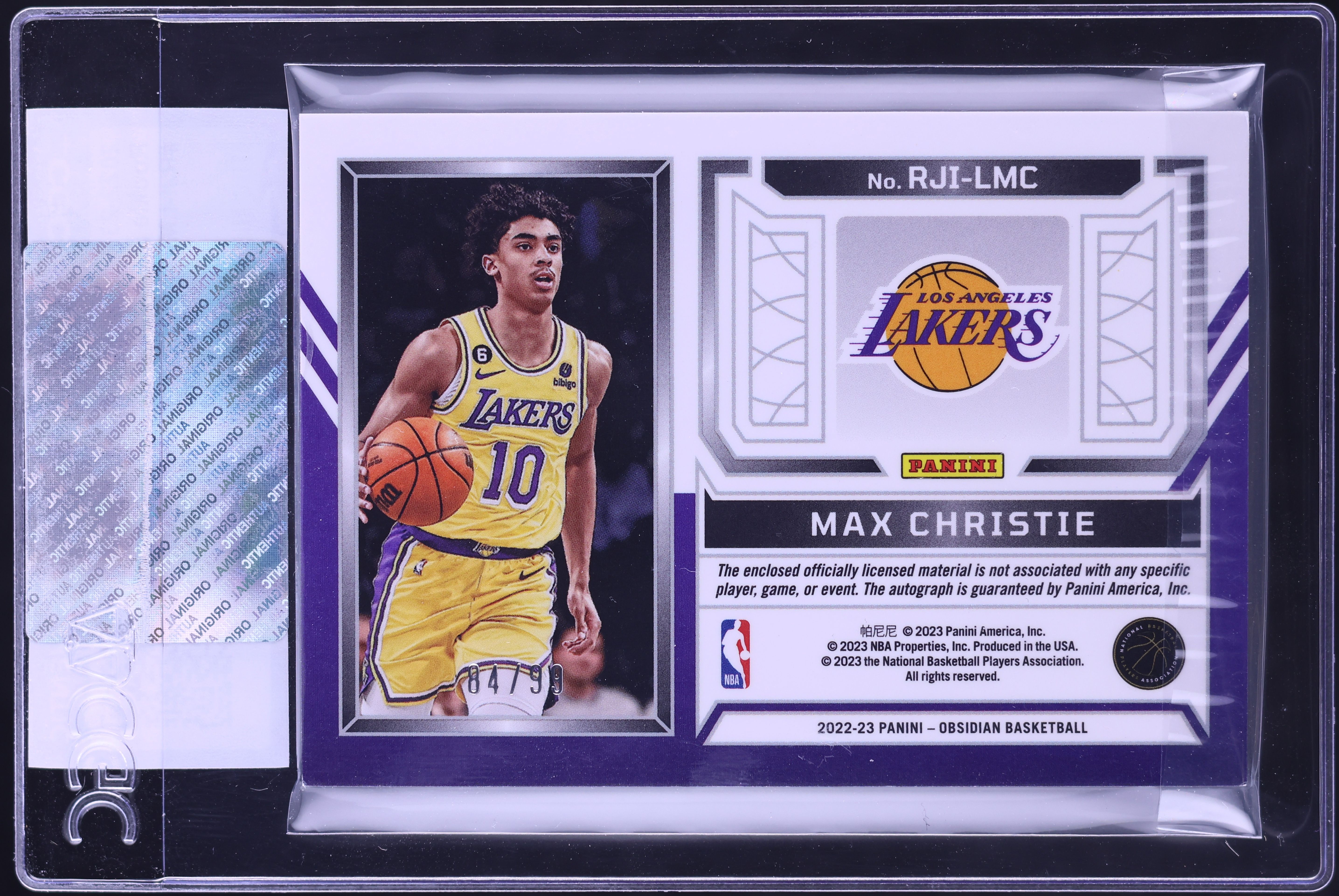 2022 Panini Obsidian Jersey Ink Max Christie ROOKIE PATCH AUTO /99 