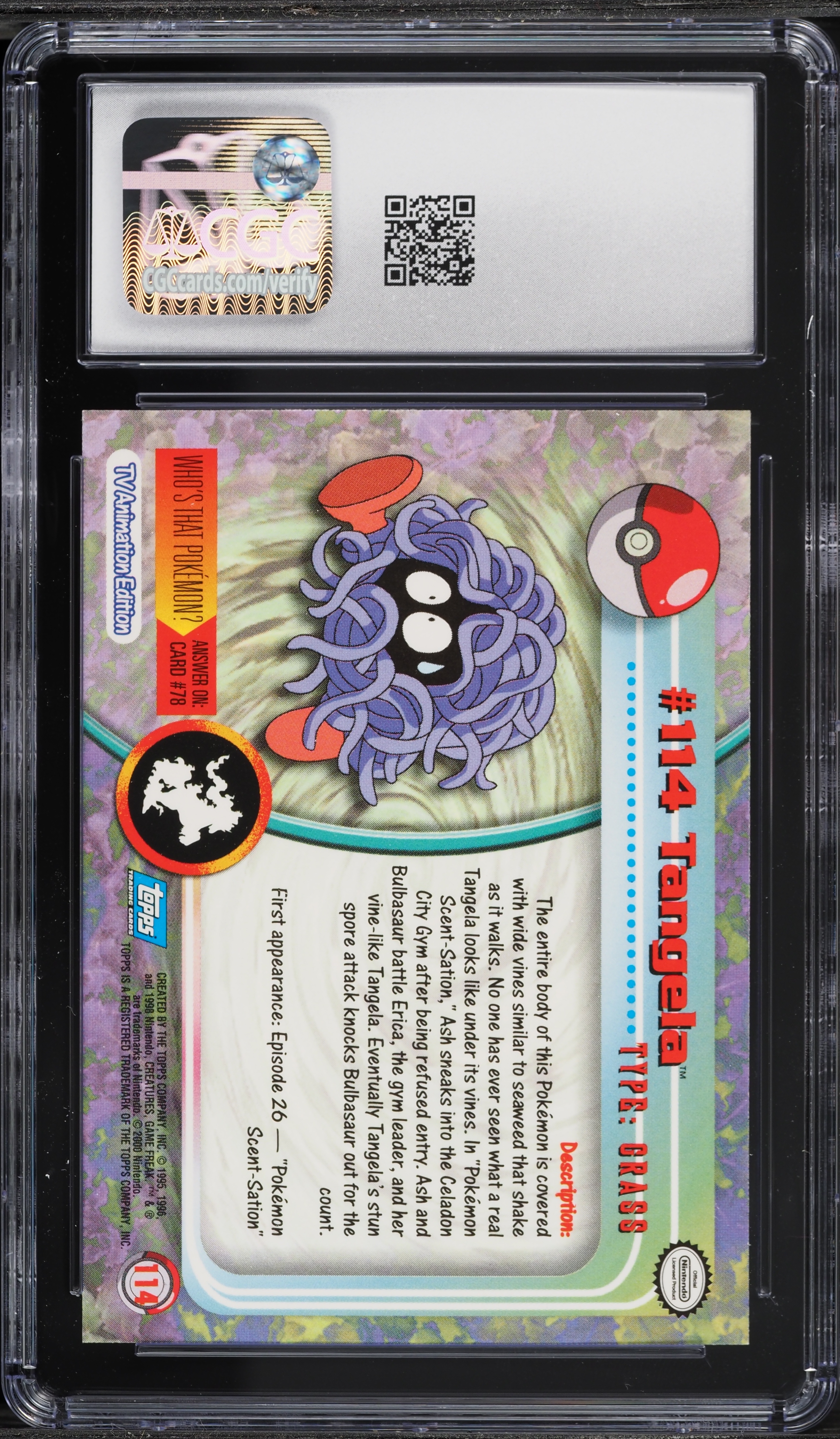 2000 Topps Pokemon Series 2 Tangela #114 CGC 9 MINT on Fanatics