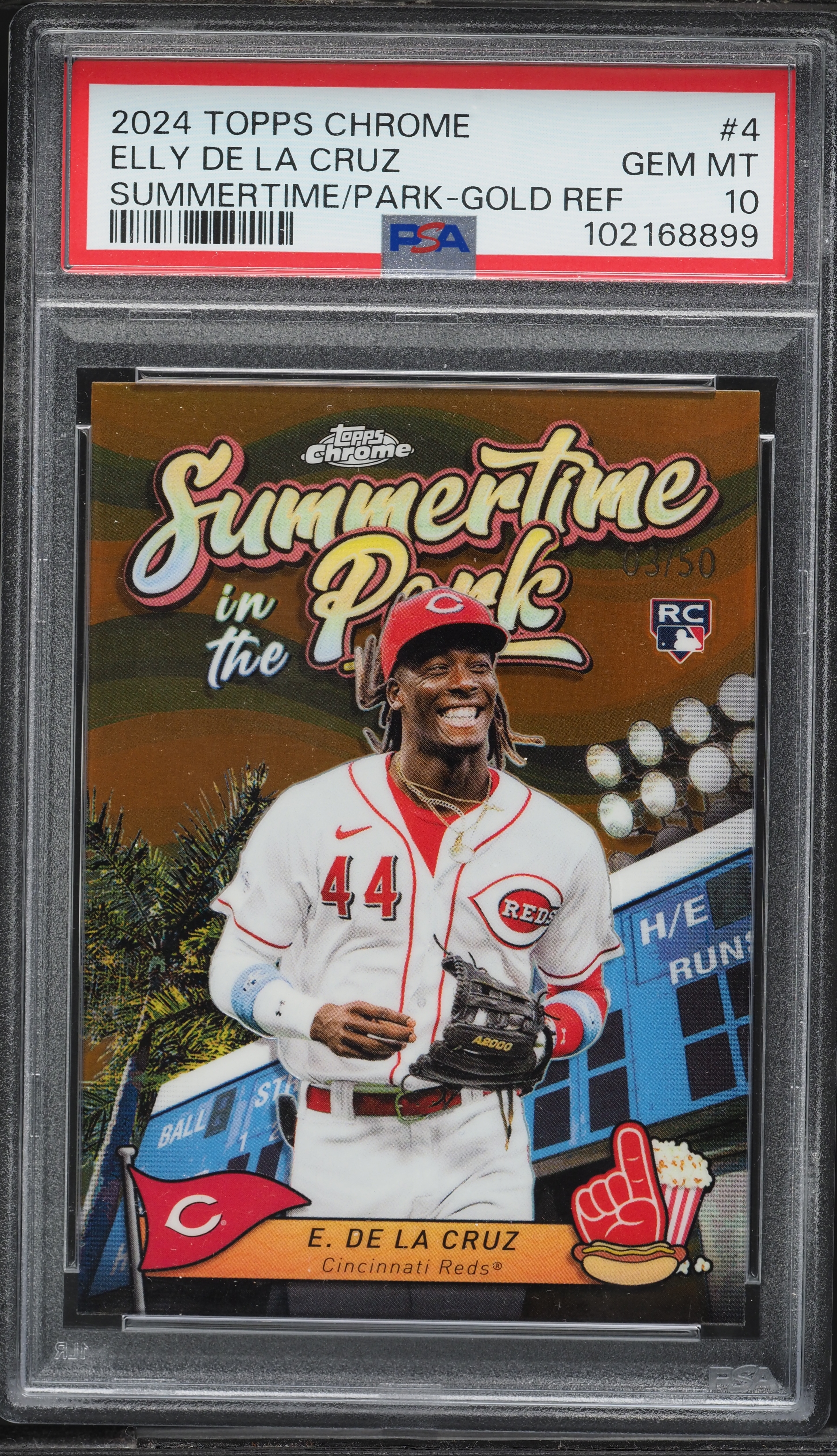 2024 Topps Chrome Summertime In The Park Gold Ref Elly De La Cruz 