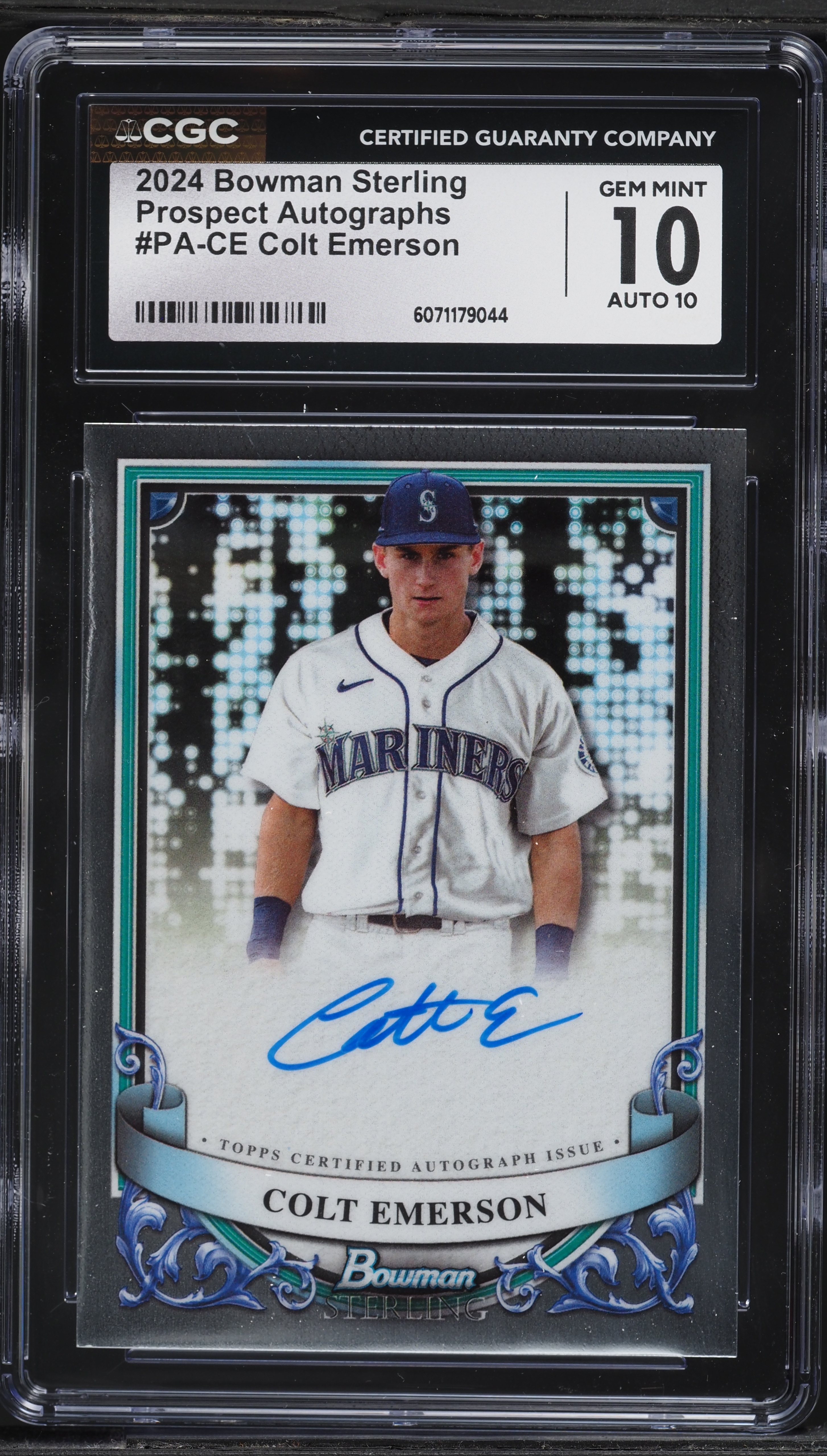 2024 Bowman Sterling Colt Emerson PROSPECT AUTO #PA-CE CGC 10 GEM 