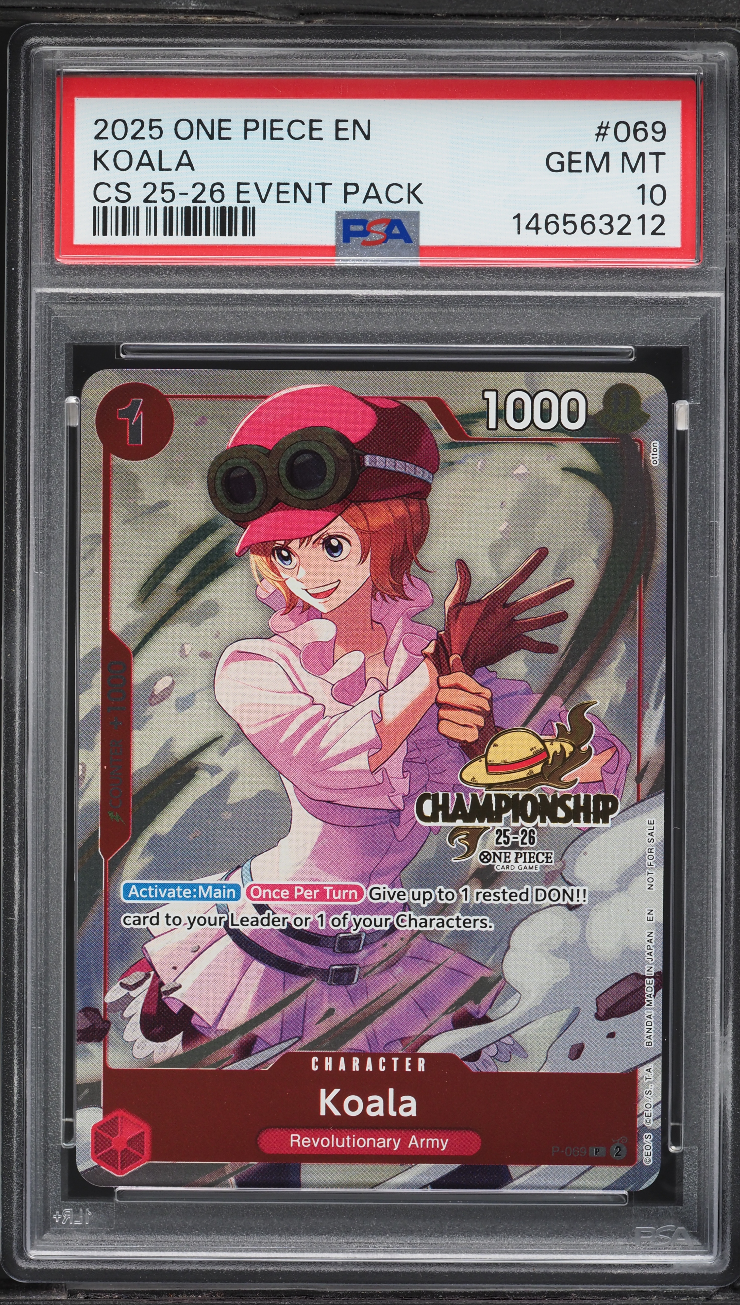 2025 One Piece Championship '25-'26 Event Pack Koala #P-069 PSA 10