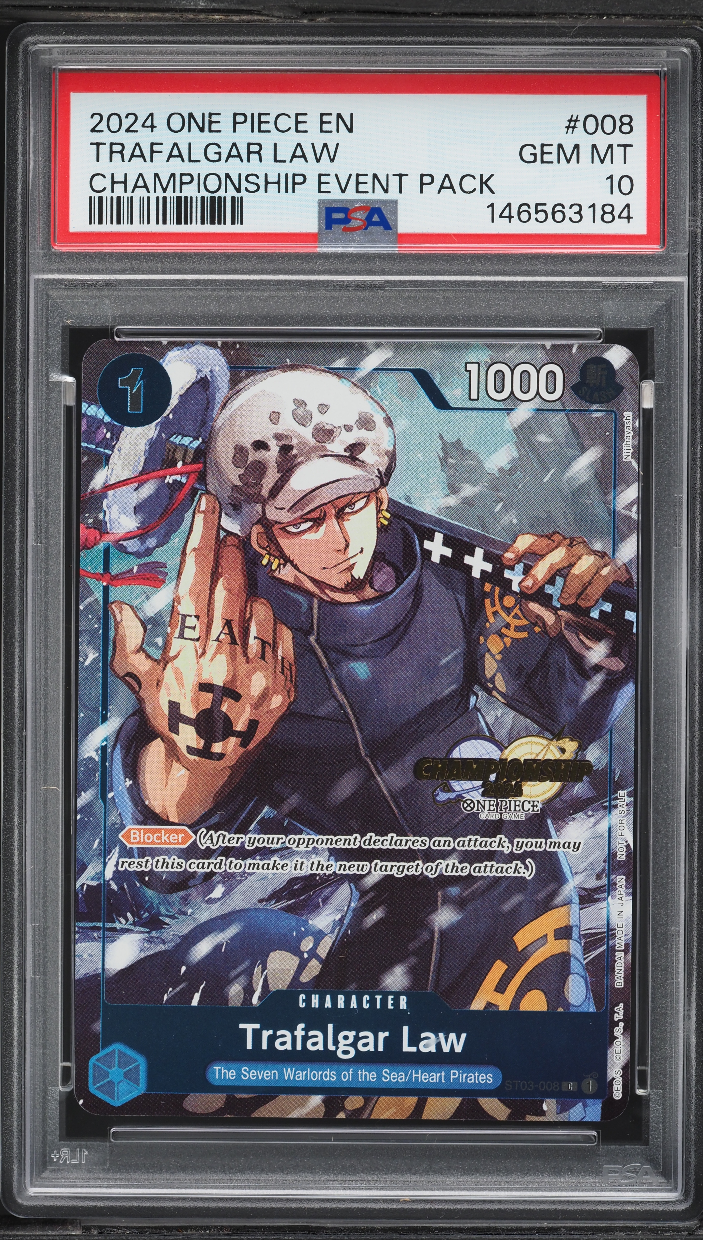 2024 One Piece Championship Event Pack Trafalgar Law #ST03-008 PSA
