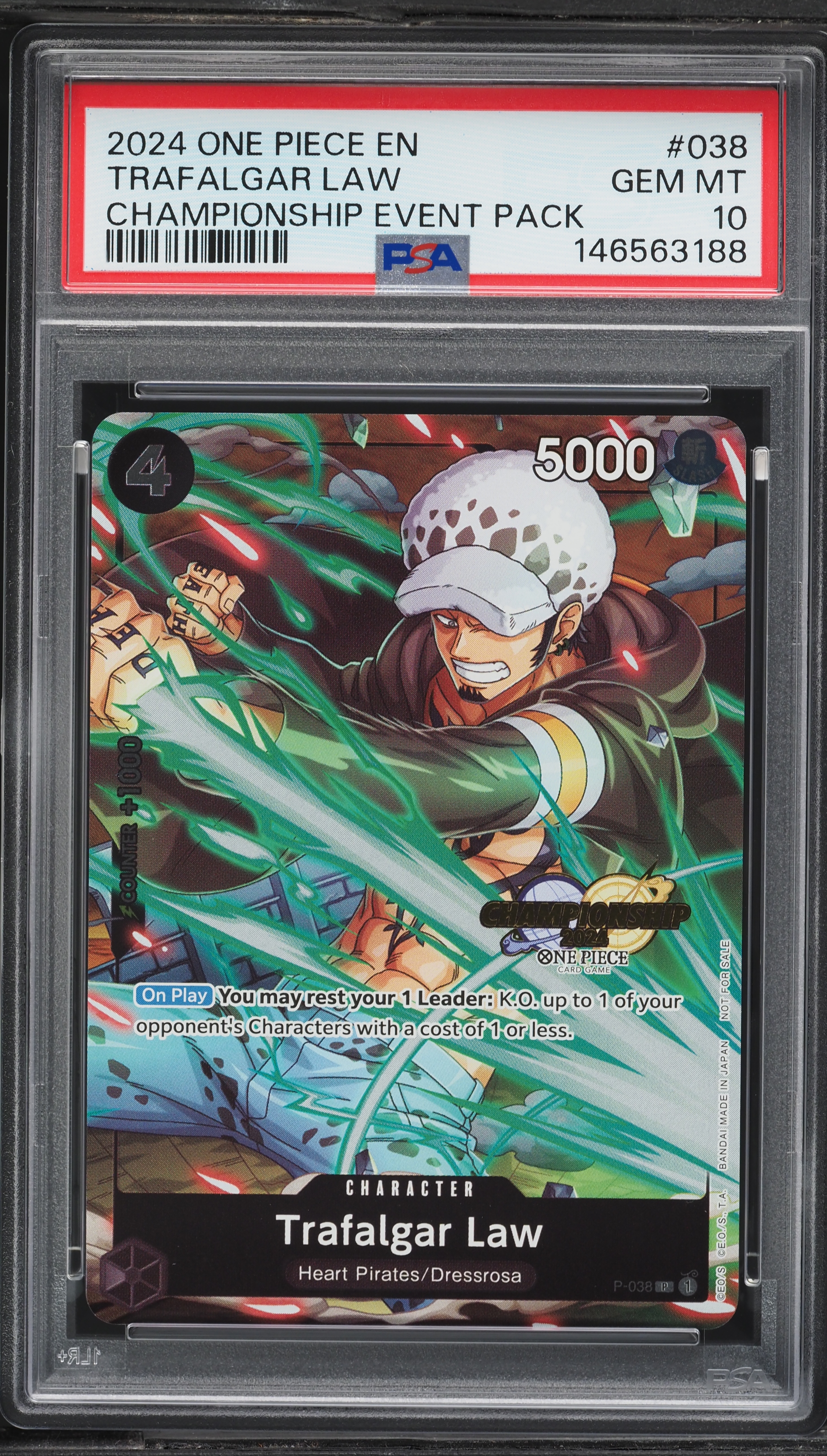 2024 One Piece Championship Event Pack Trafalgar Law #P-038 PSA 10