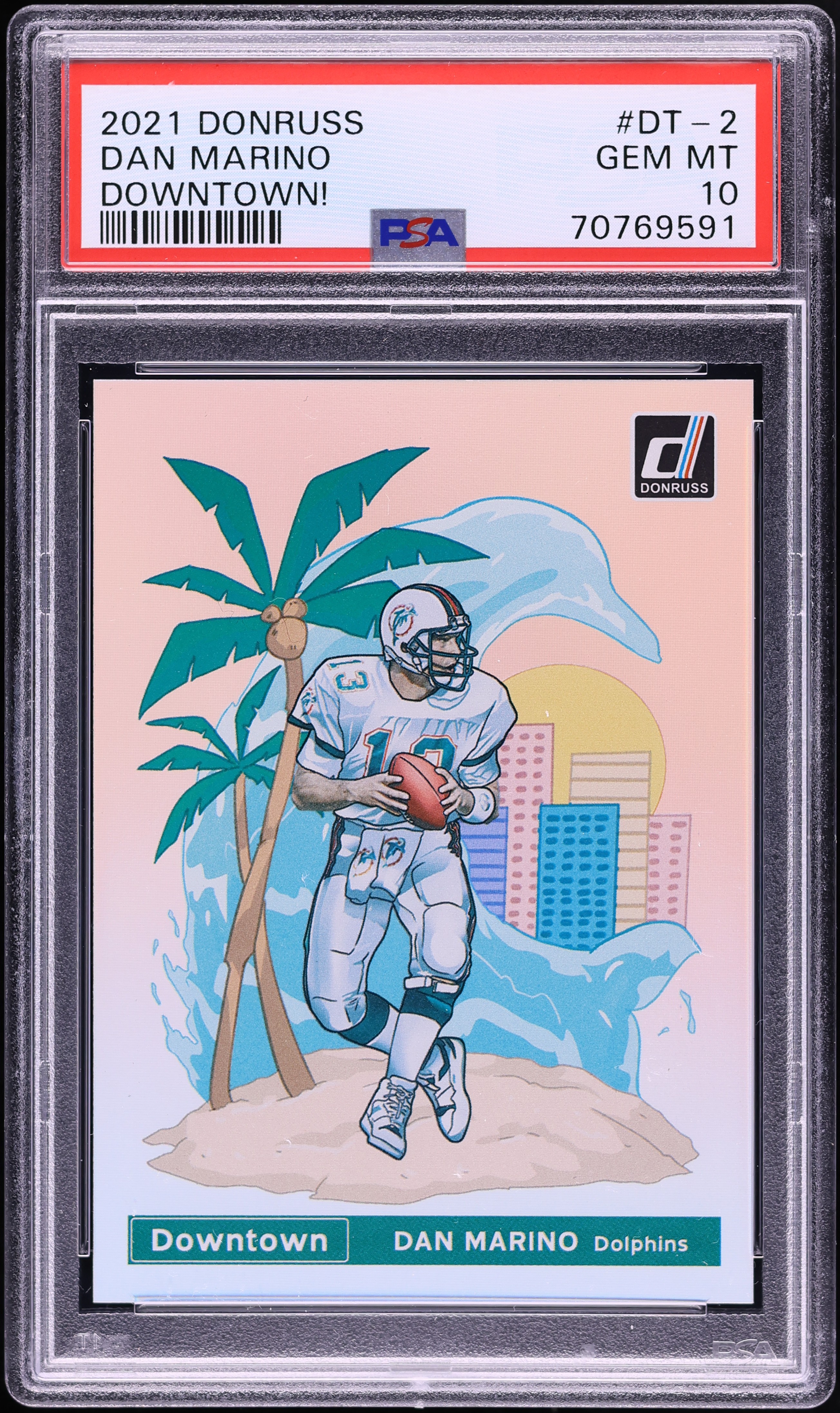2021 Donruss Downtown! Dan Marino #DT-2 PSA 10 GEM MINT on 
