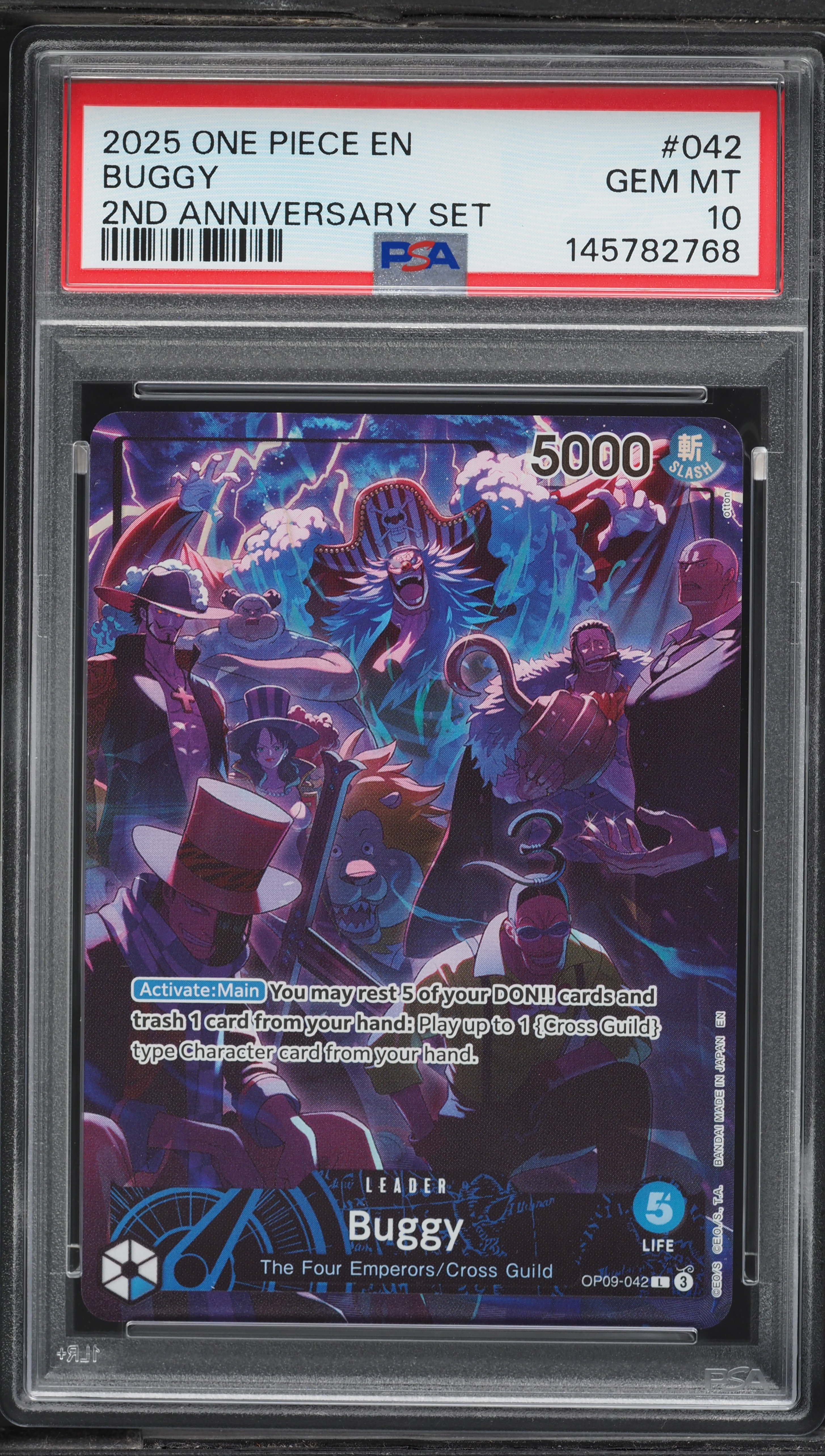 2025 One Piece 2nd Anniversary Set Leader Buggy #OP09-042 PSA 10