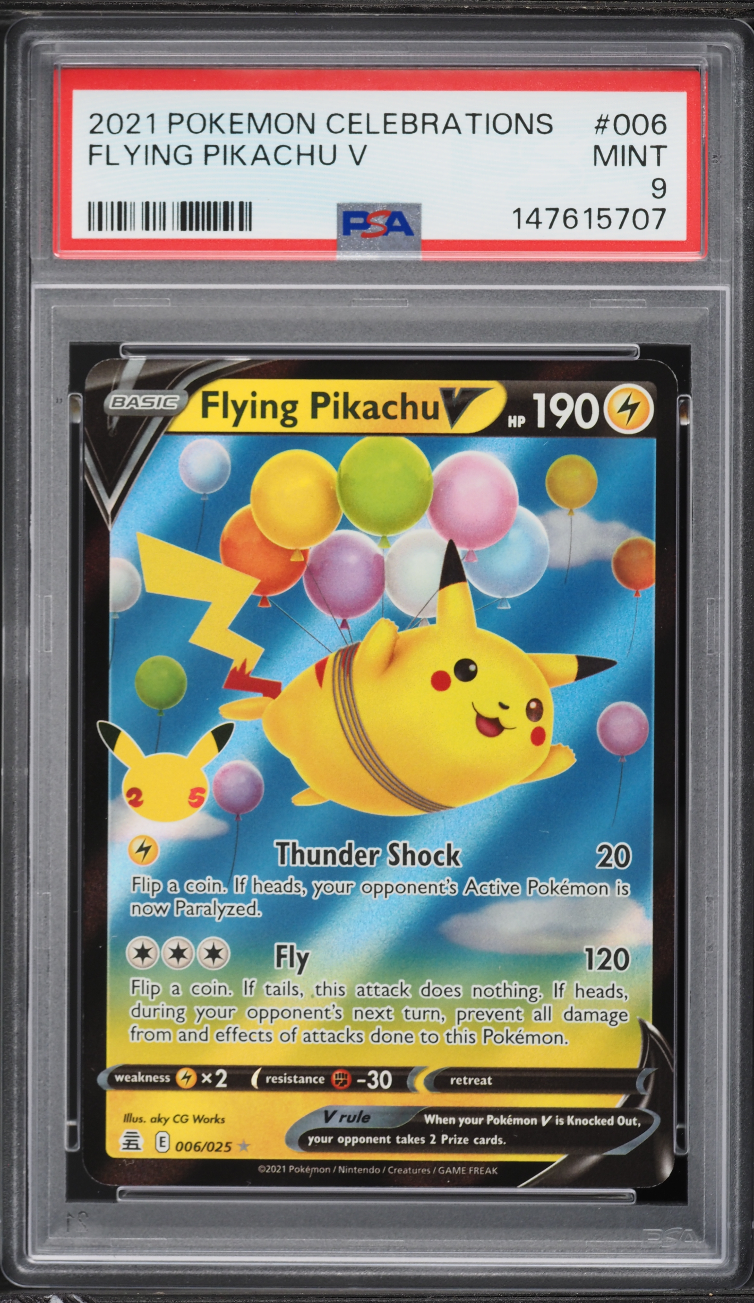 2021 Pokemon Sword & Shield Celebrations Holo Flying Pikachu V #6