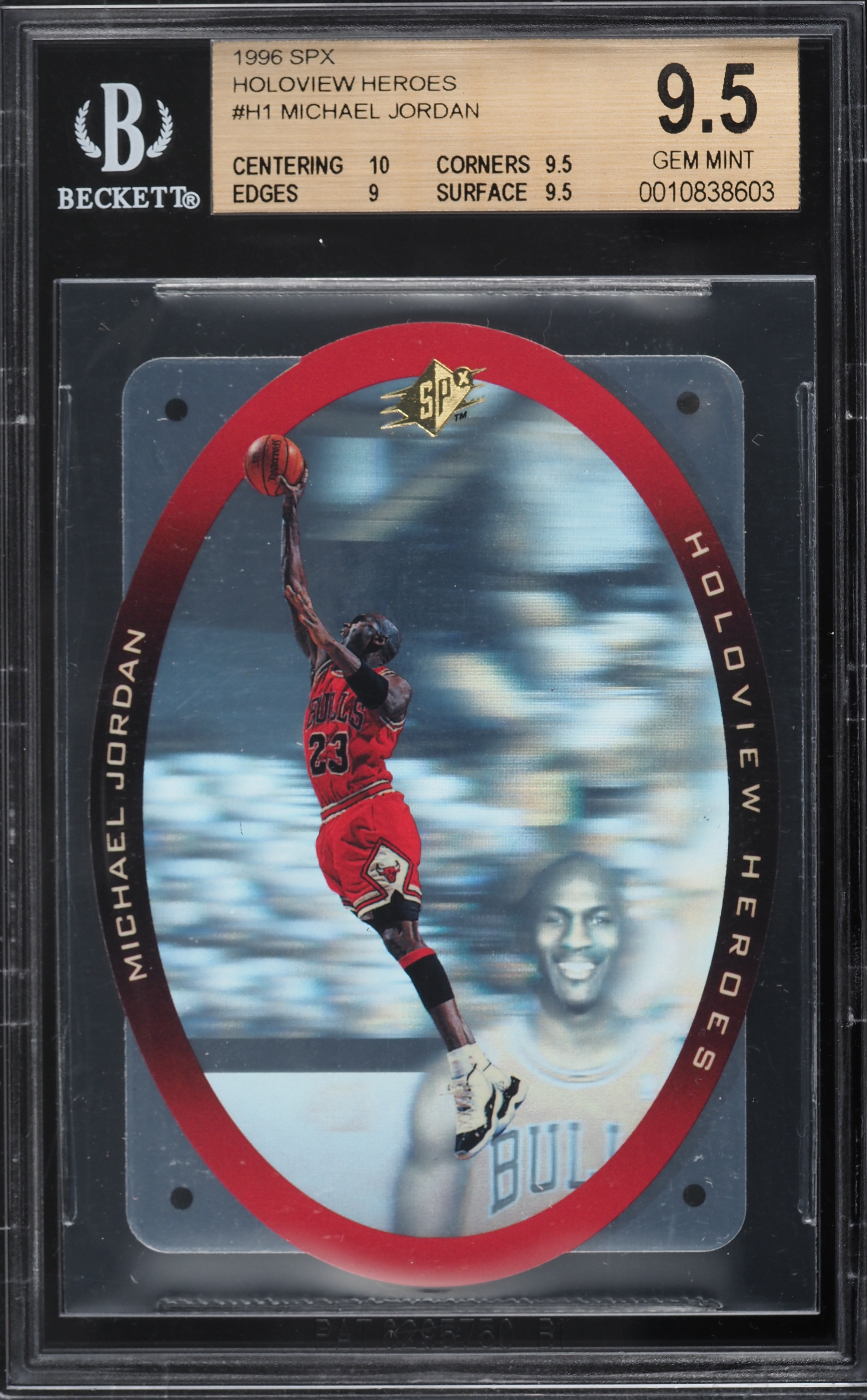 1996 SPx Holoview Heroes Die-Cut Michael Jordan #H1 BGS 9.5 GEM