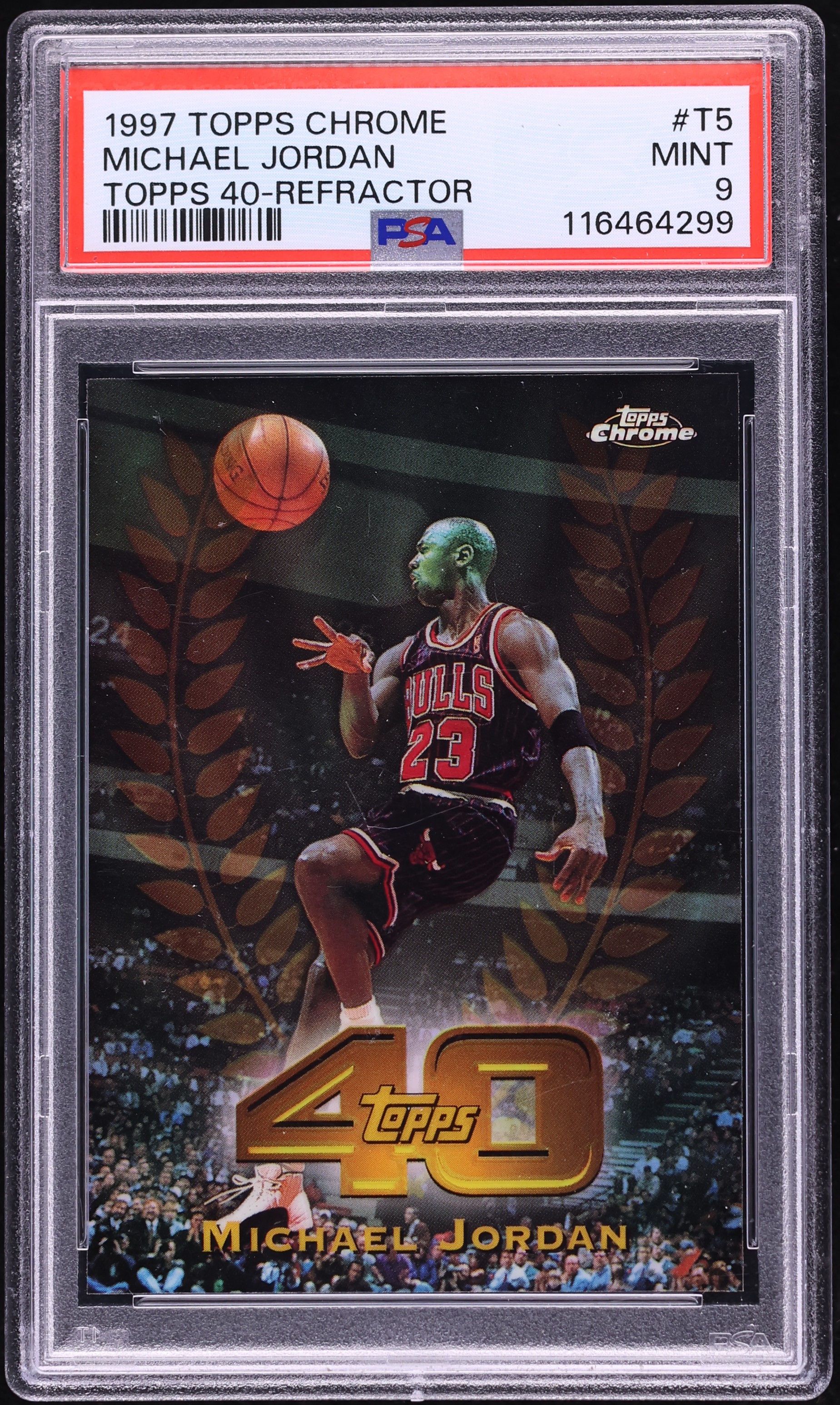 1997 Topps Chrome 40 Refractor Michael Jordan #T5 PSA 9 MINT on