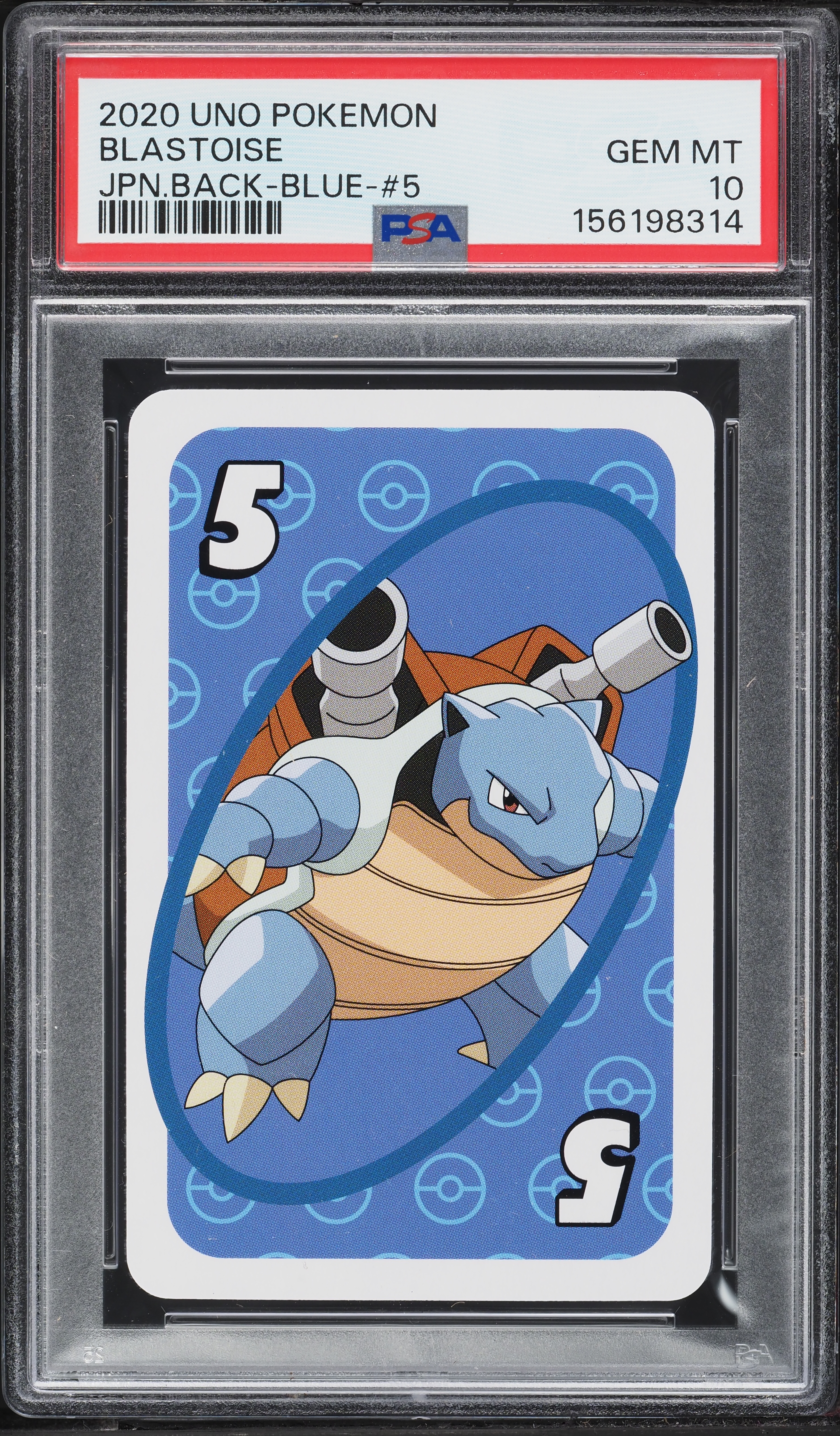 2020 Pokemon Japanese Uno Back Blue #5 Blastoise PSA 10 GEM MINT