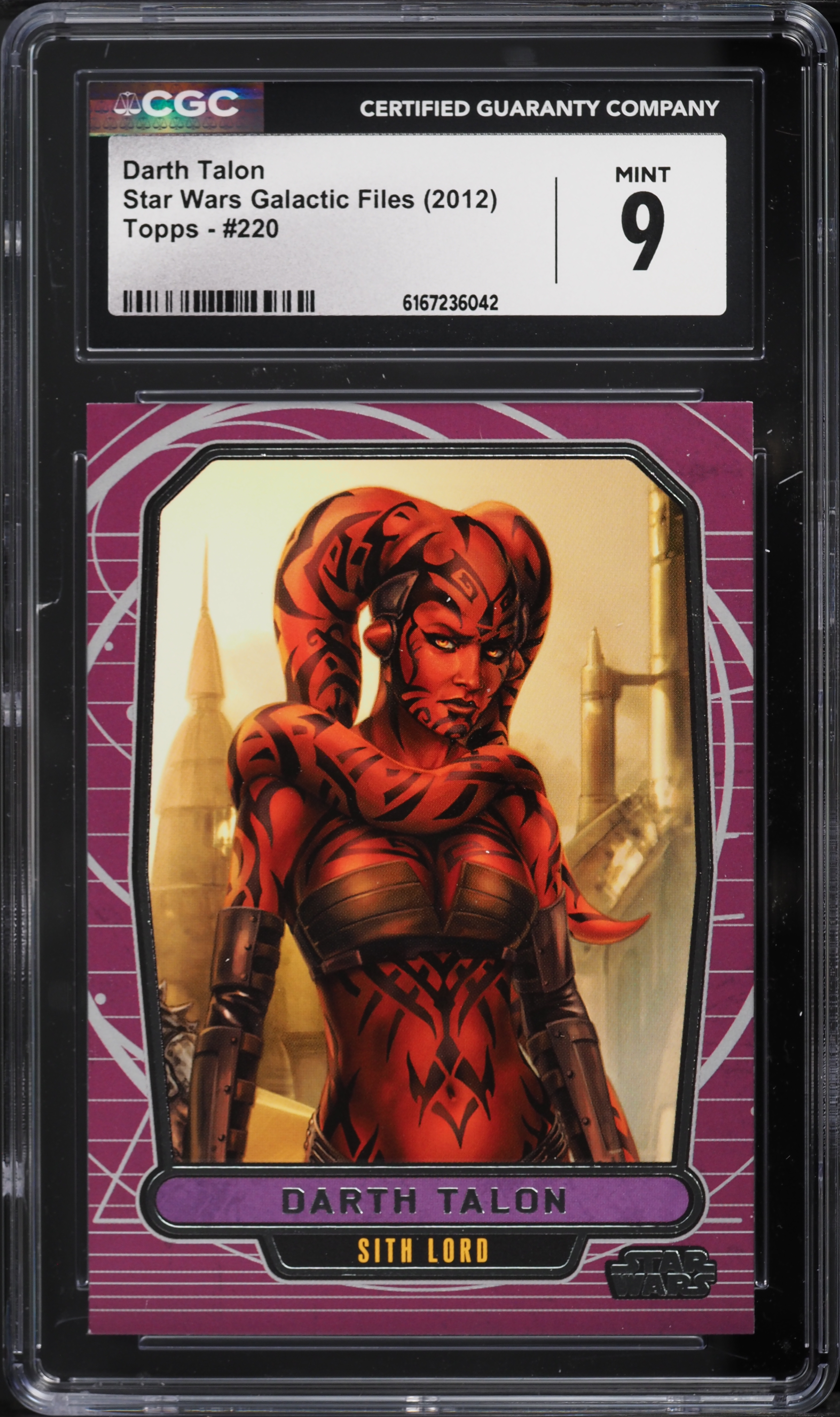 2012 Topps Star Wars Galactic Files Darth Talon #220 CGC 9 MINT on