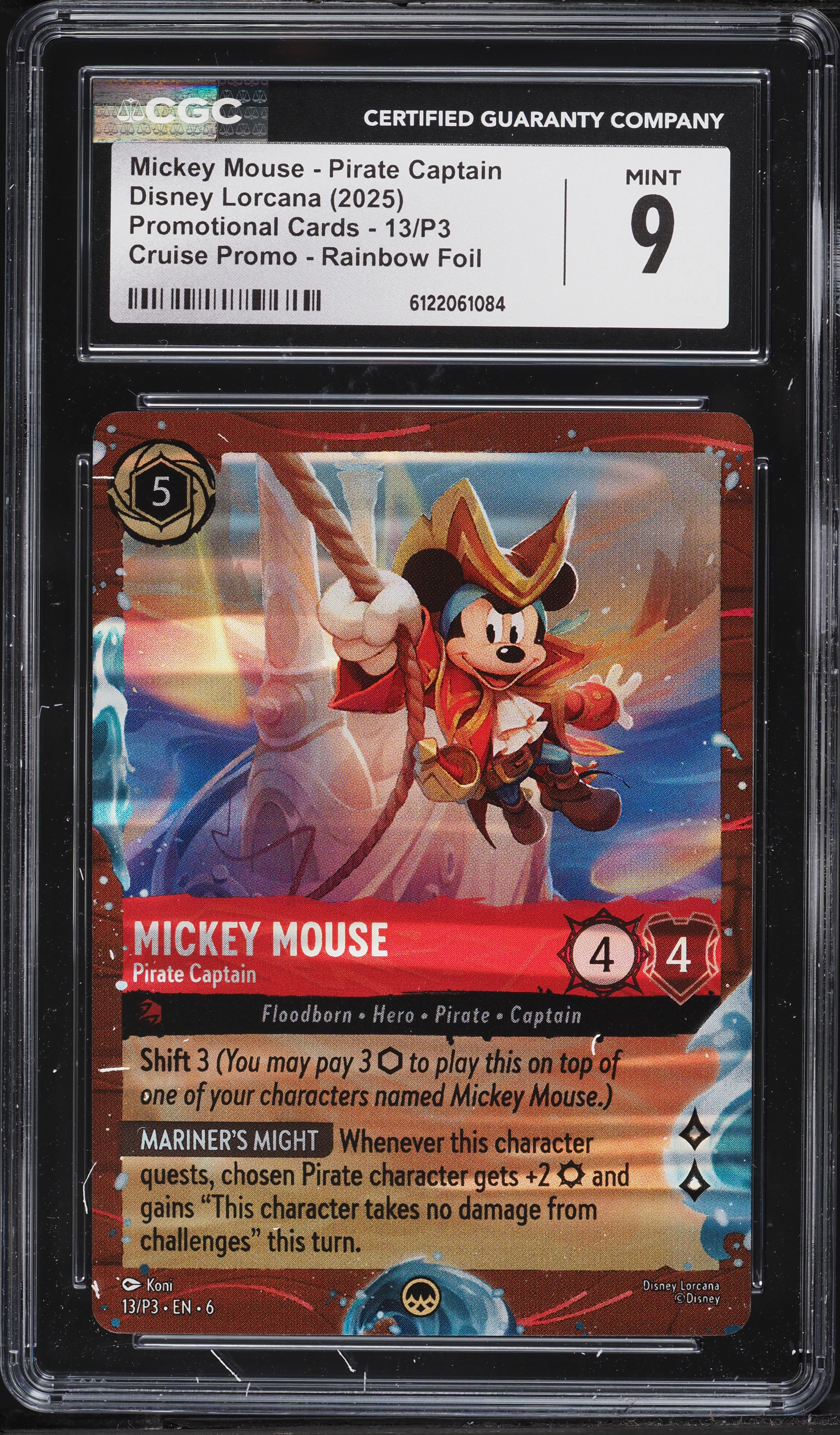 2025 Disney Lorcana Cruise Promo Rainbow Foil Mickey Mouse Pirate