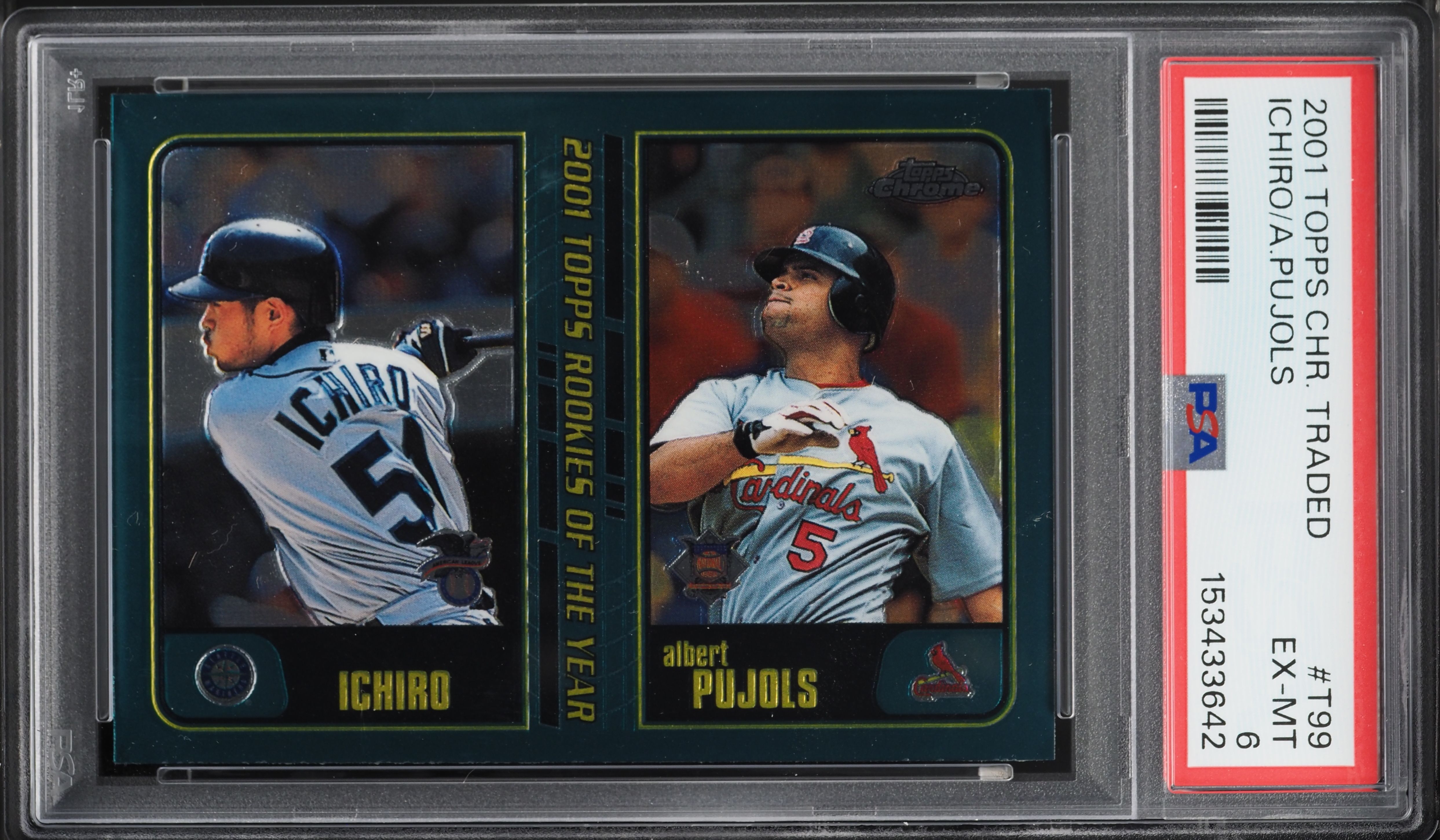 2001 Topps Traded Chrome イチロー/プーホールズ RC 2001 Topps Chrome Traded Ichiro Suzuki & Albert Pujols ROOKIE #T99