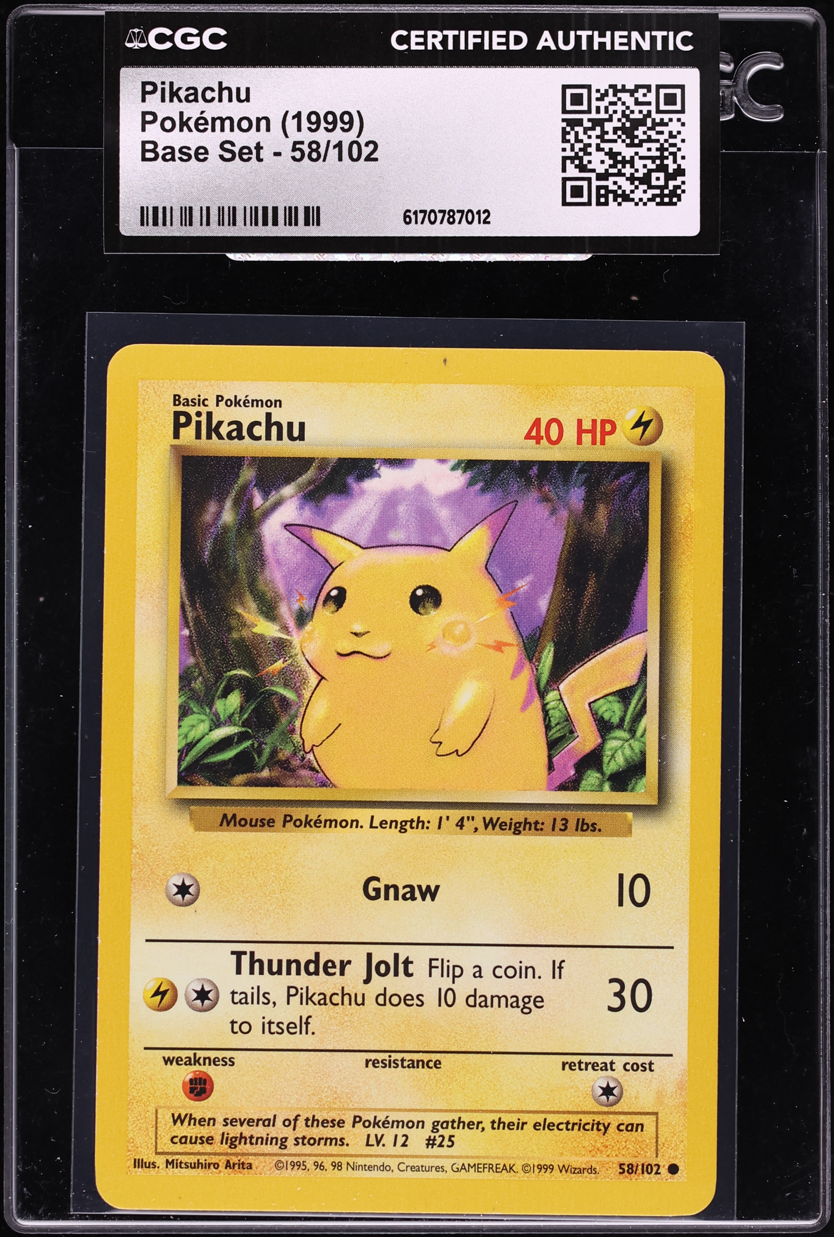 る*ん様 CGC 9.5 Pikachu 1999 Base Set 58/10 1999 Pokemon Base Set Yellow Cheeks Pikachu #58 CGC AUTH on