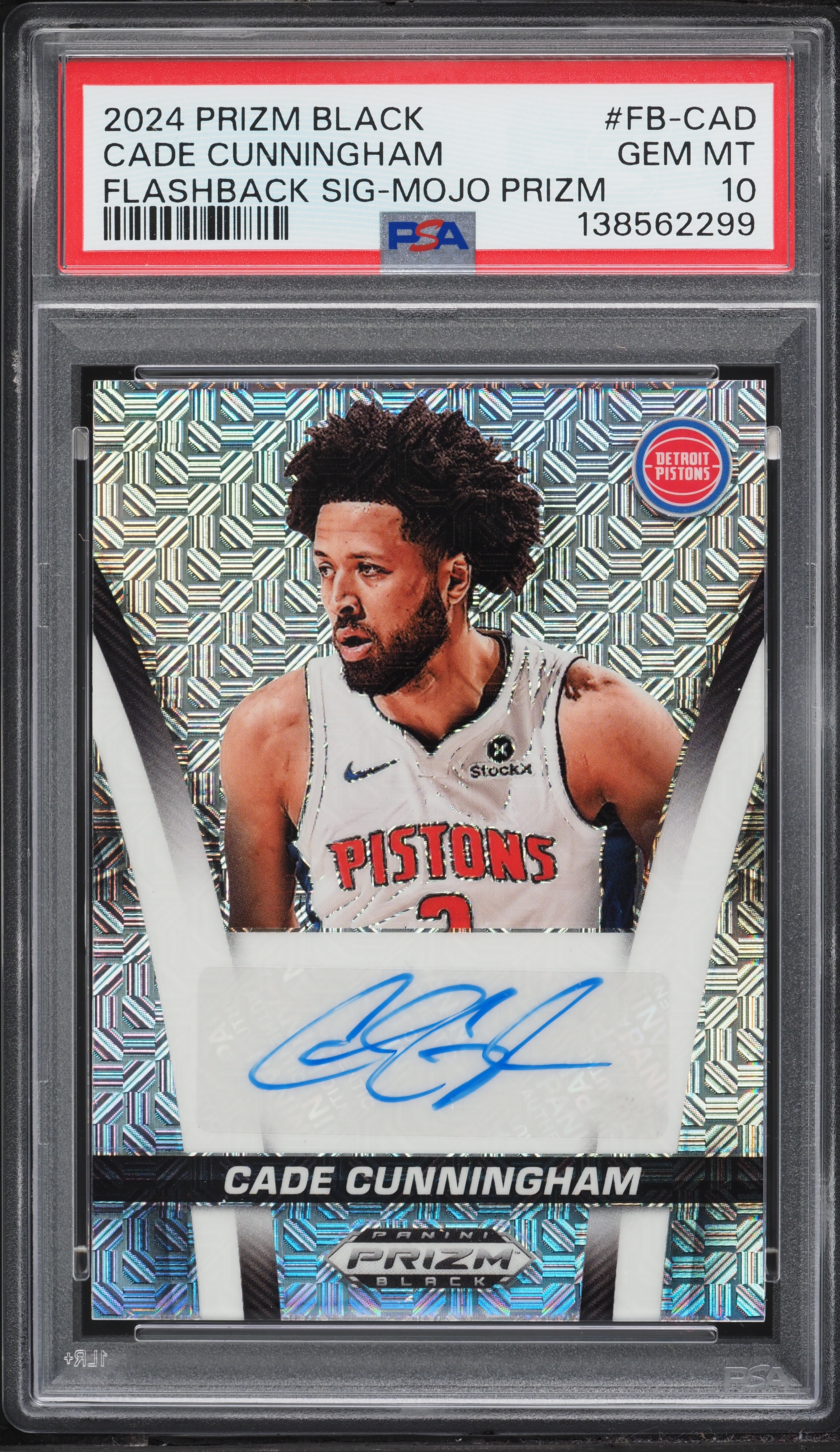 2024 Panini Prizm Black Flashback Mojo Cade Cunningham AUTO /25