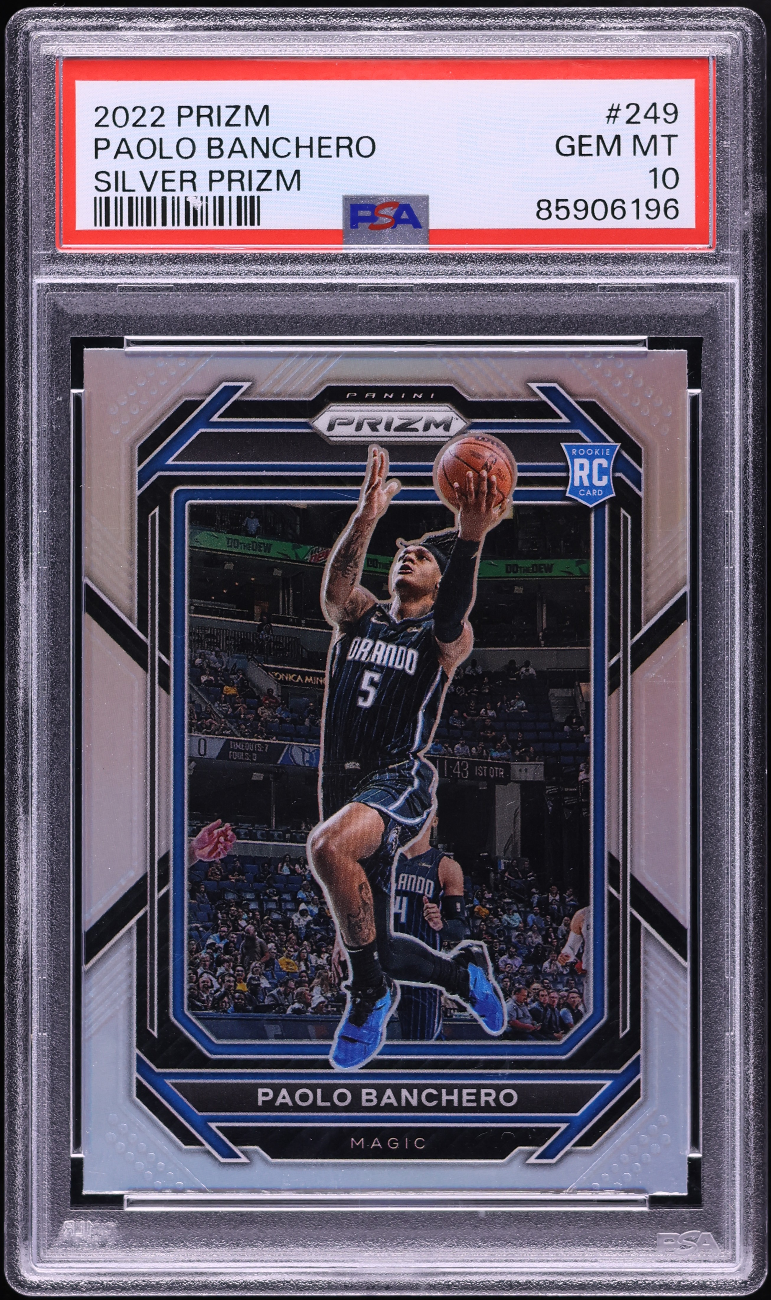 2022 Panini Prizm Silver Paolo Banchero ROOKIE #249 PSA 10 GEM