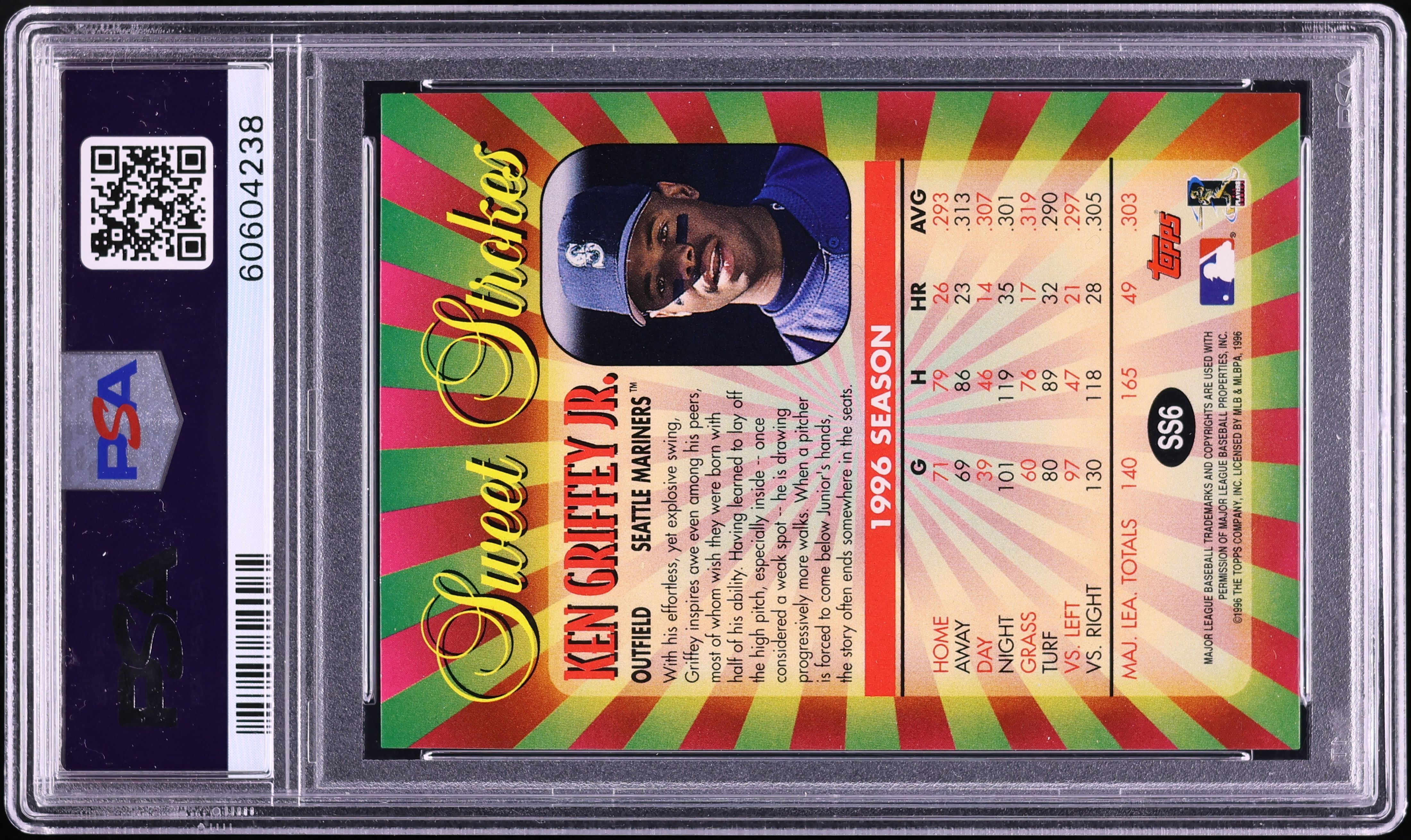 1997 Topps Sweet Strokes Ken Griffey Jr. #SS6 PSA 10 GEM MINT on