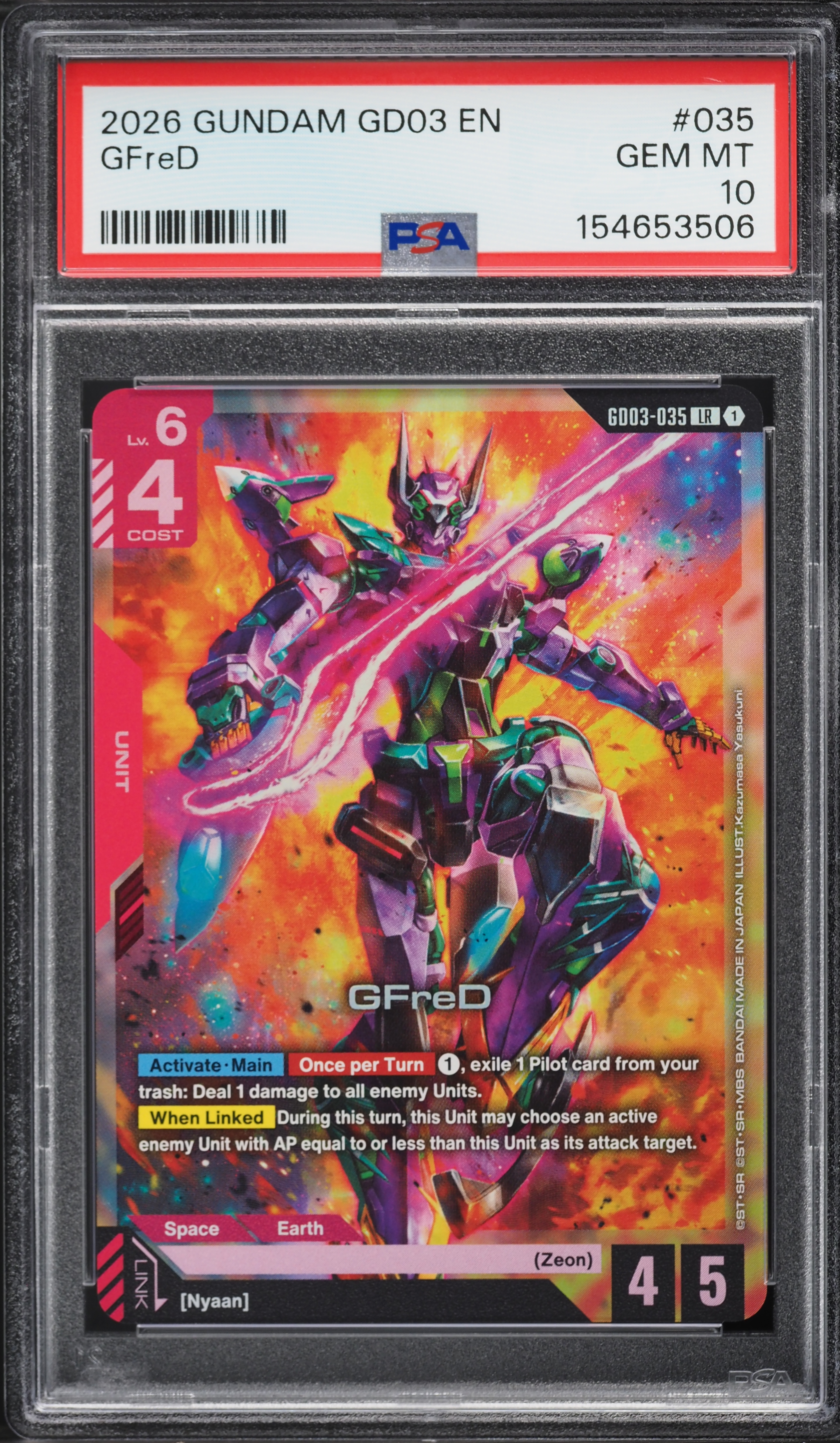 2026 Gundam Card Game Steel Requiem LR GFreD #GD03-035 PSA 10 GEM