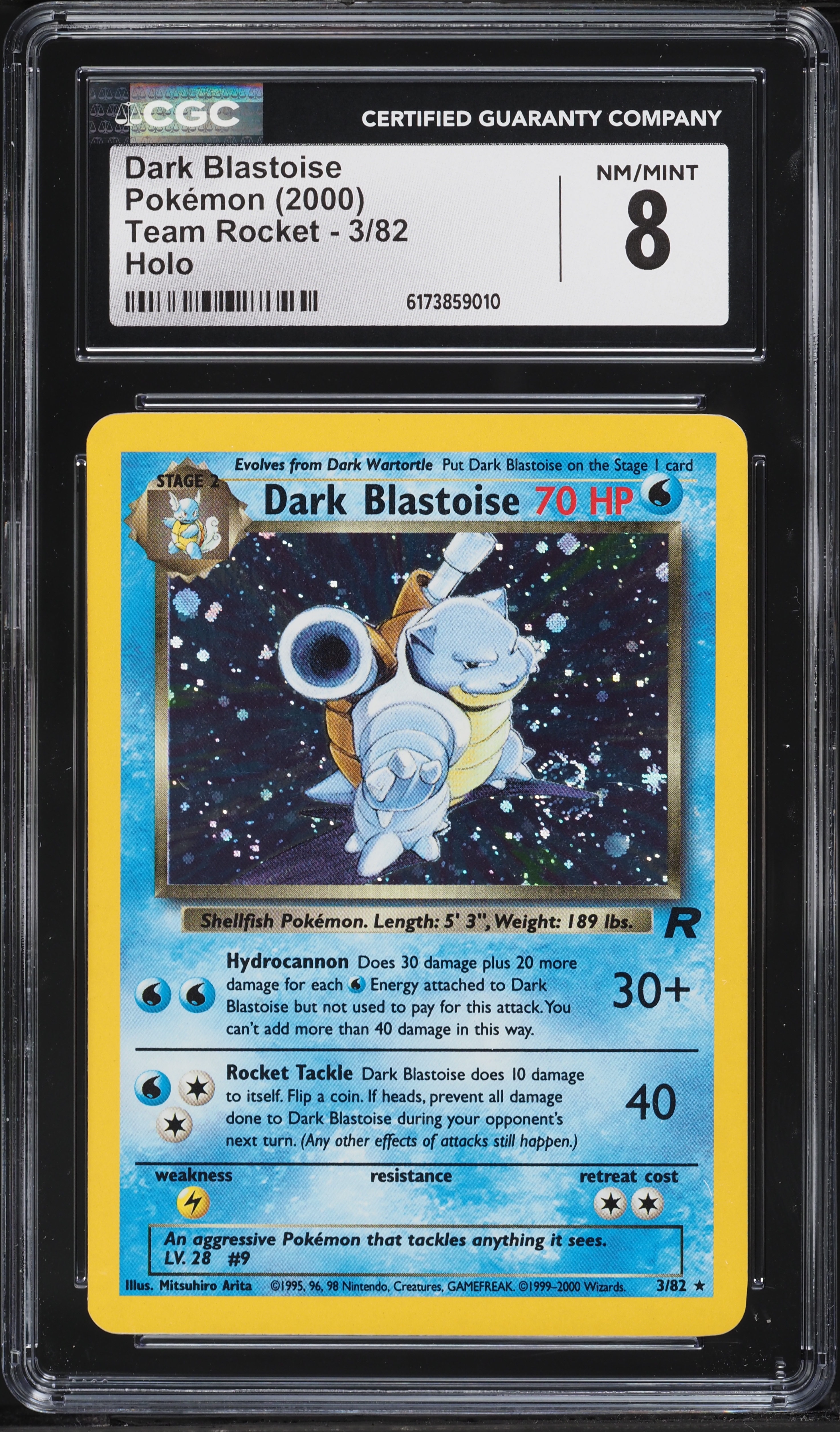 dark blastoise pokemon card 2000 Team Rocket Holo #3 CGC 8 NM-MT on Fanatics Collect If heads Pokémon TCG Dark Blastoise Team