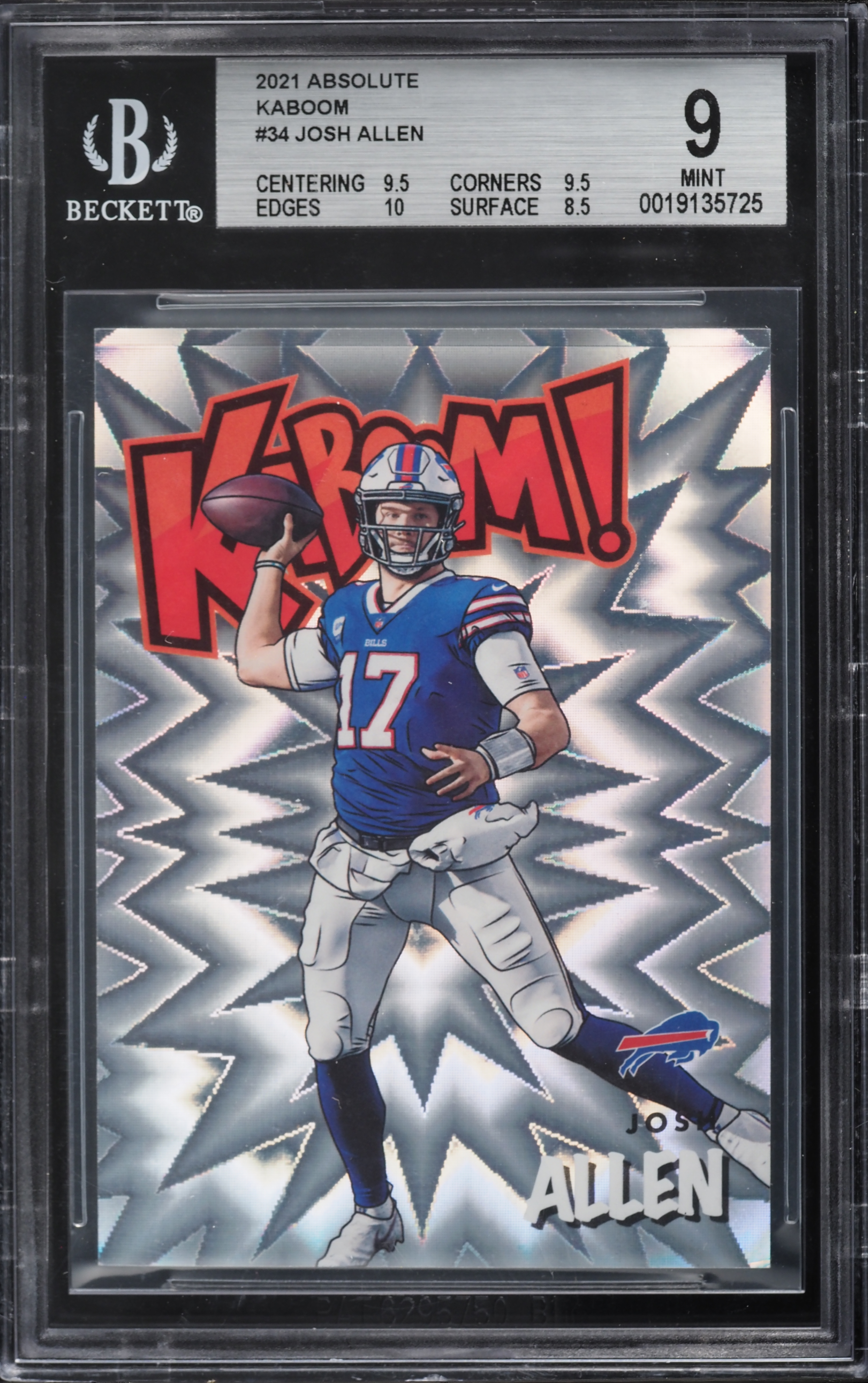 2021 Absolute Kaboom Josh Allen #K34 BGS 9 MINT on Fanatics Collect