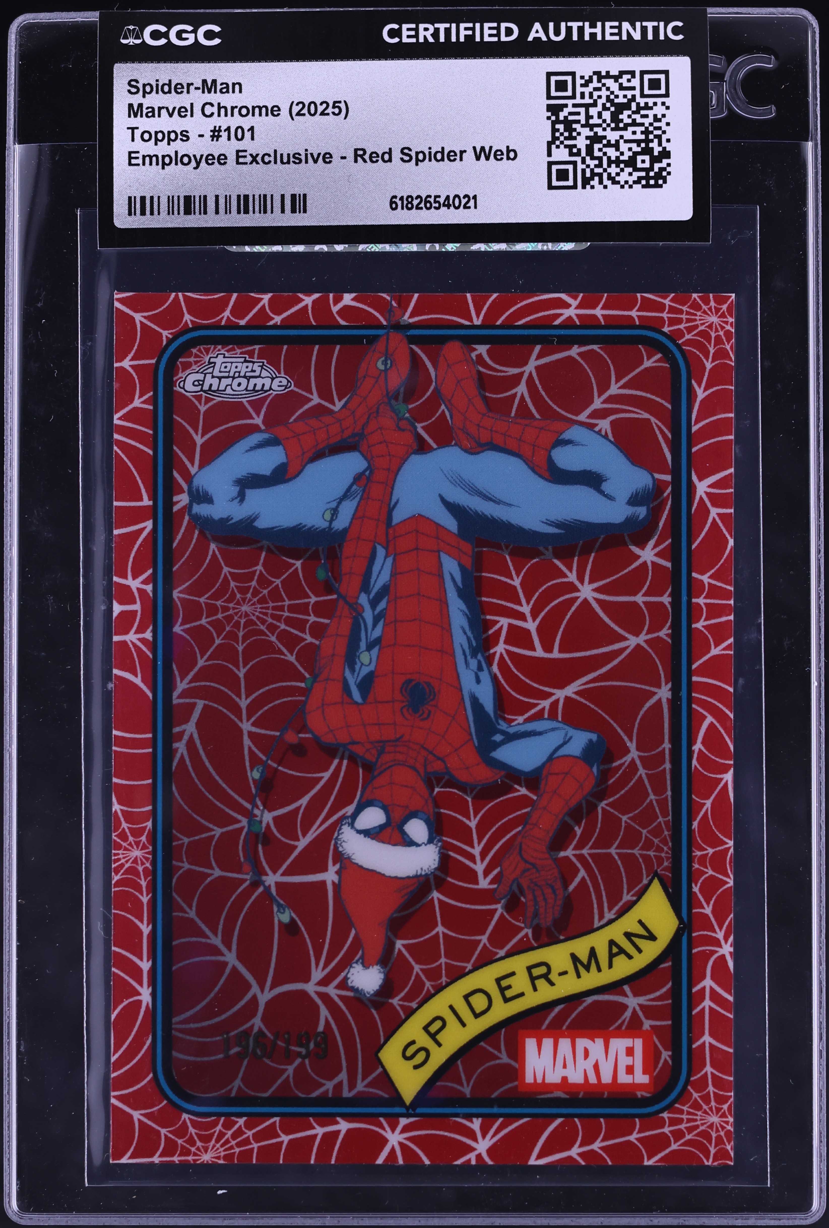 2025 Topps Chrome Marvel Employee Exclusive Red Spider Web Spider