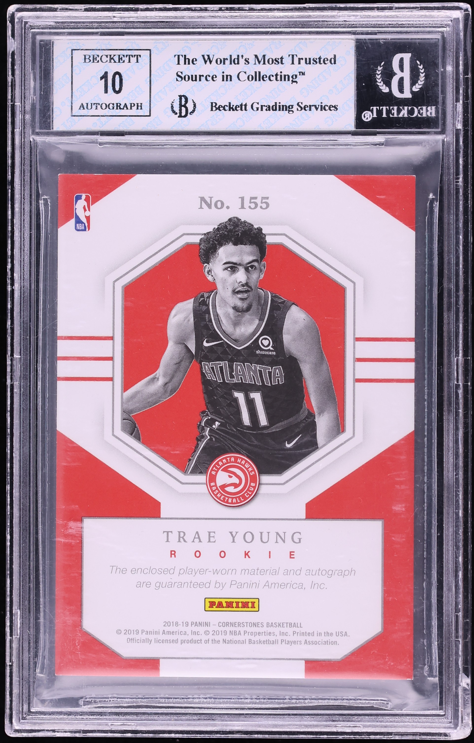 Trae Young RC Auto Cornerstones トレイ・ヤング 2018 Panini Cornerstones Trae Young ROOKIE PATCH AUTO /199 #155