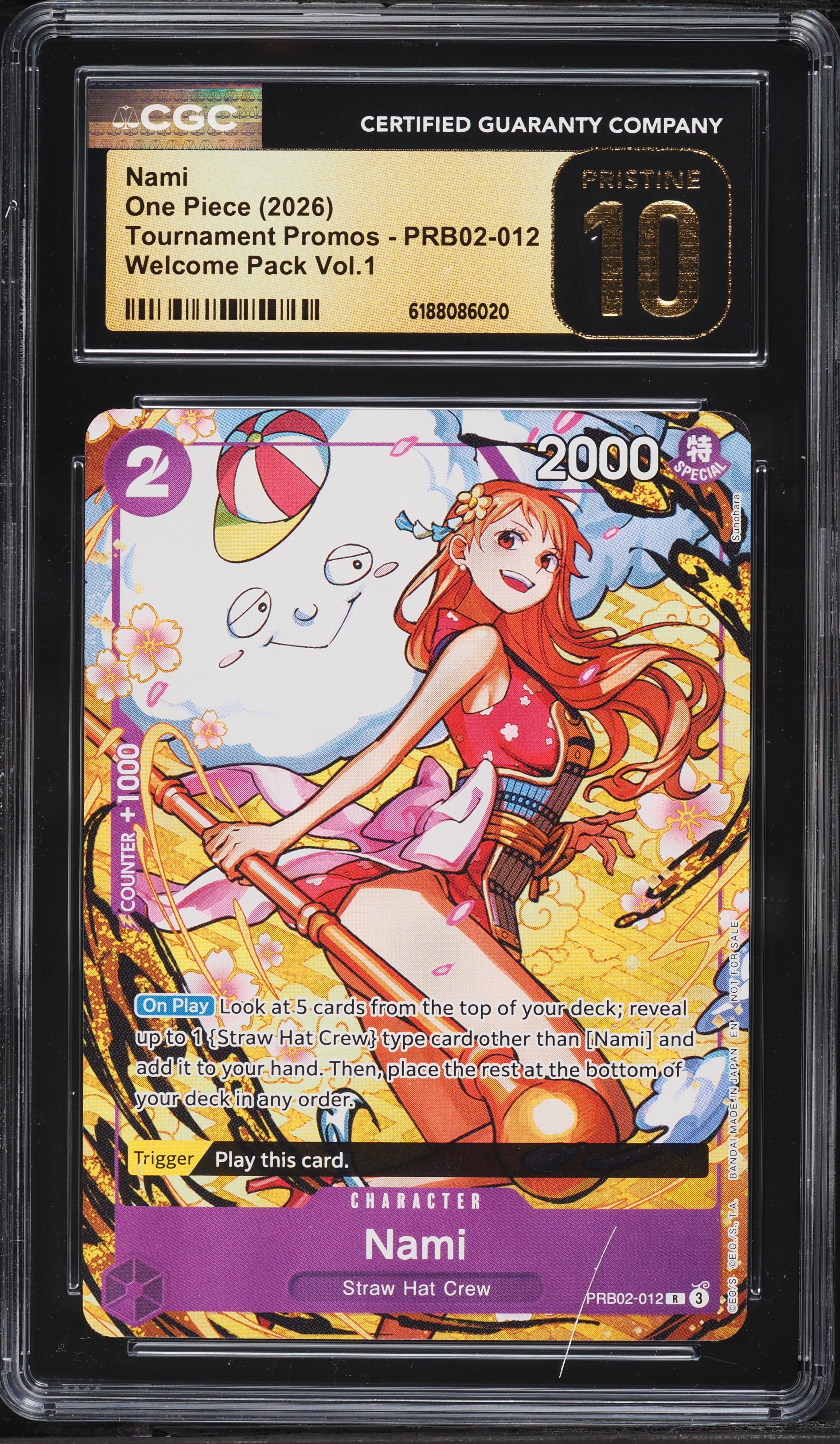 2026 One Piece Promo Welcome Pack Vol.1 Nami #PRB02-012 CGC 10