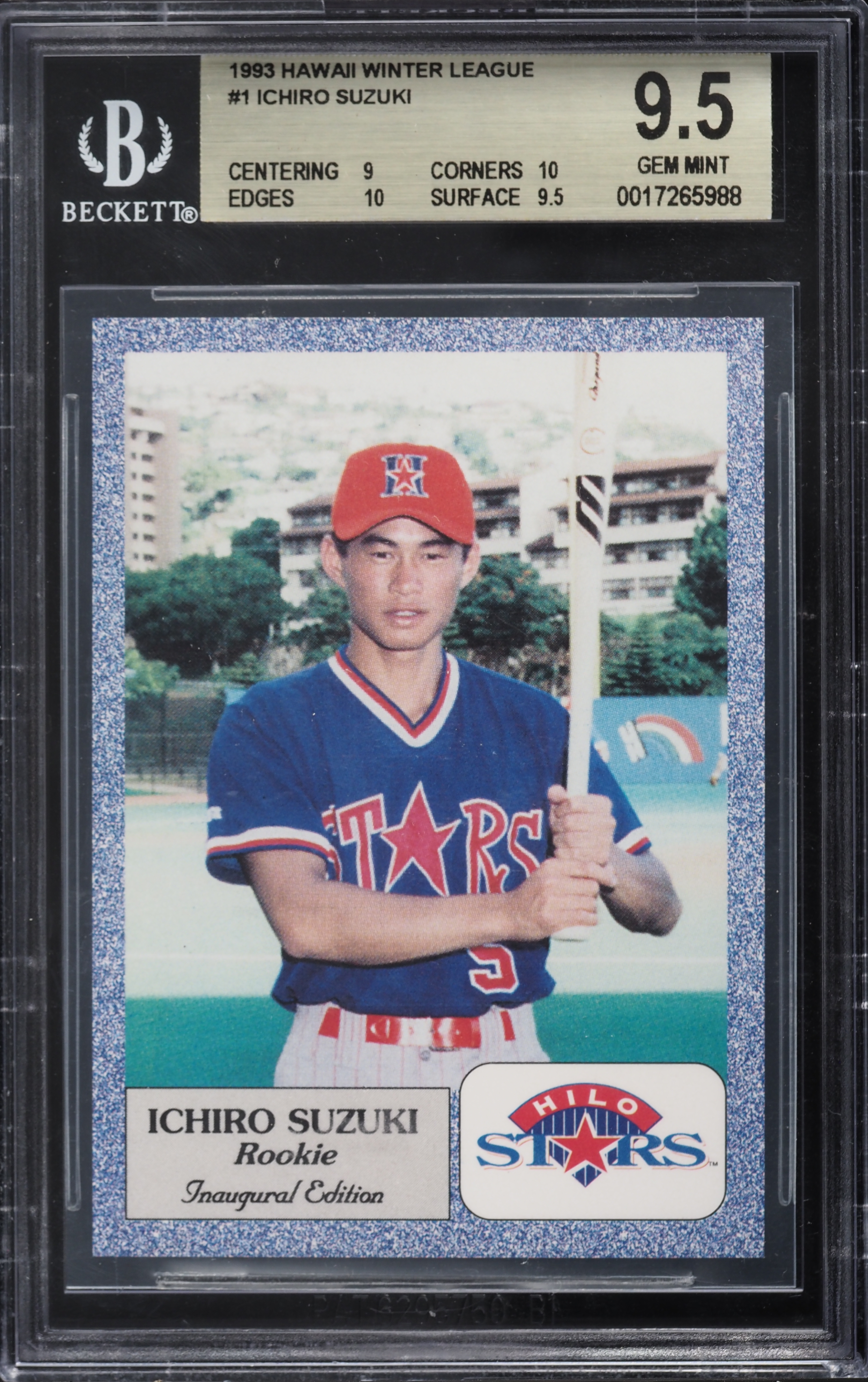 1993 Hawaii Winter League Ichiro Suzuki ROOKIE #1 BGS 9.5 GEM MINT