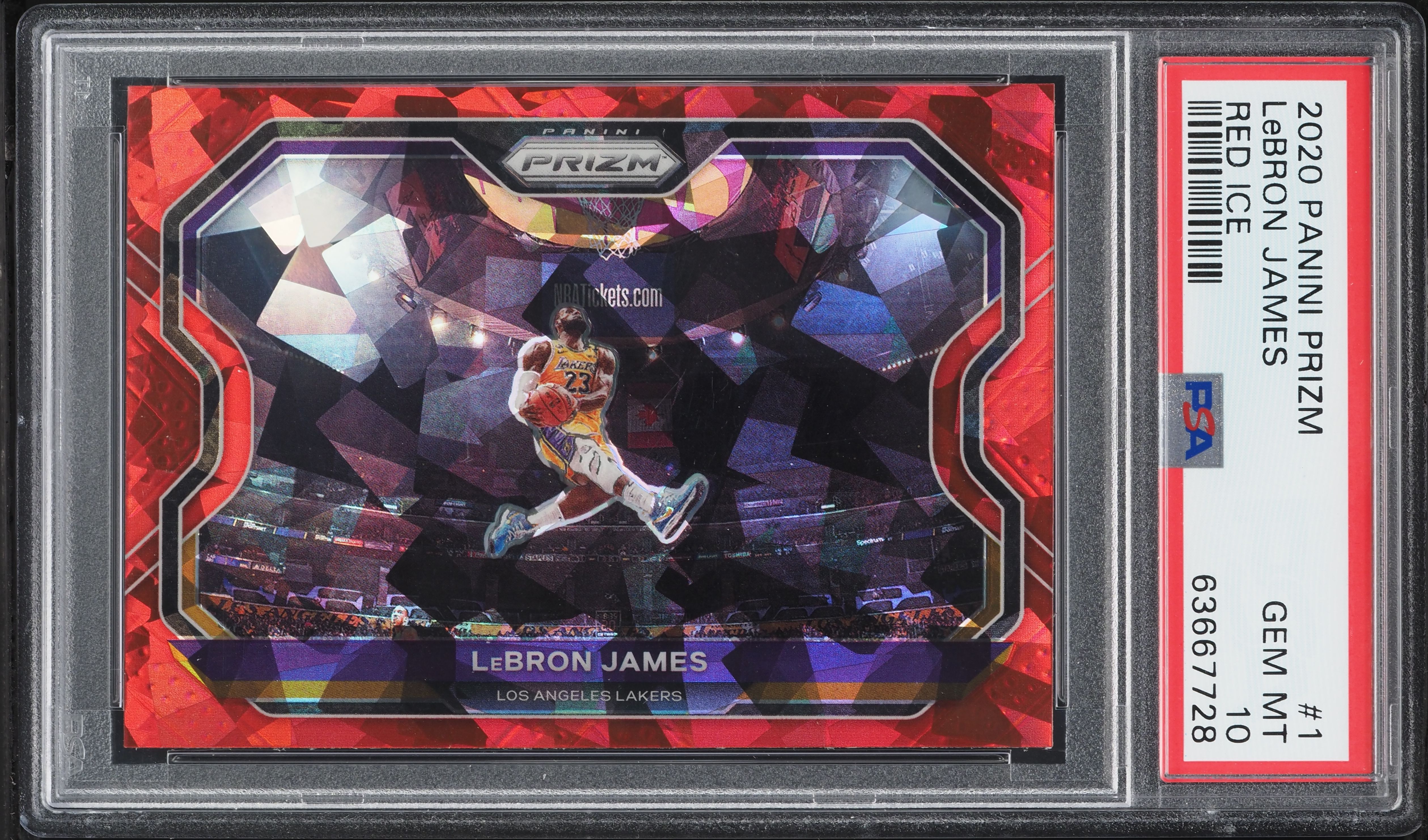レブロン Prizm LeBron James red ice PSA 10! 2020 Panini Prizm Red Ice LeBron James #1 PSA 10 GEM MINT on