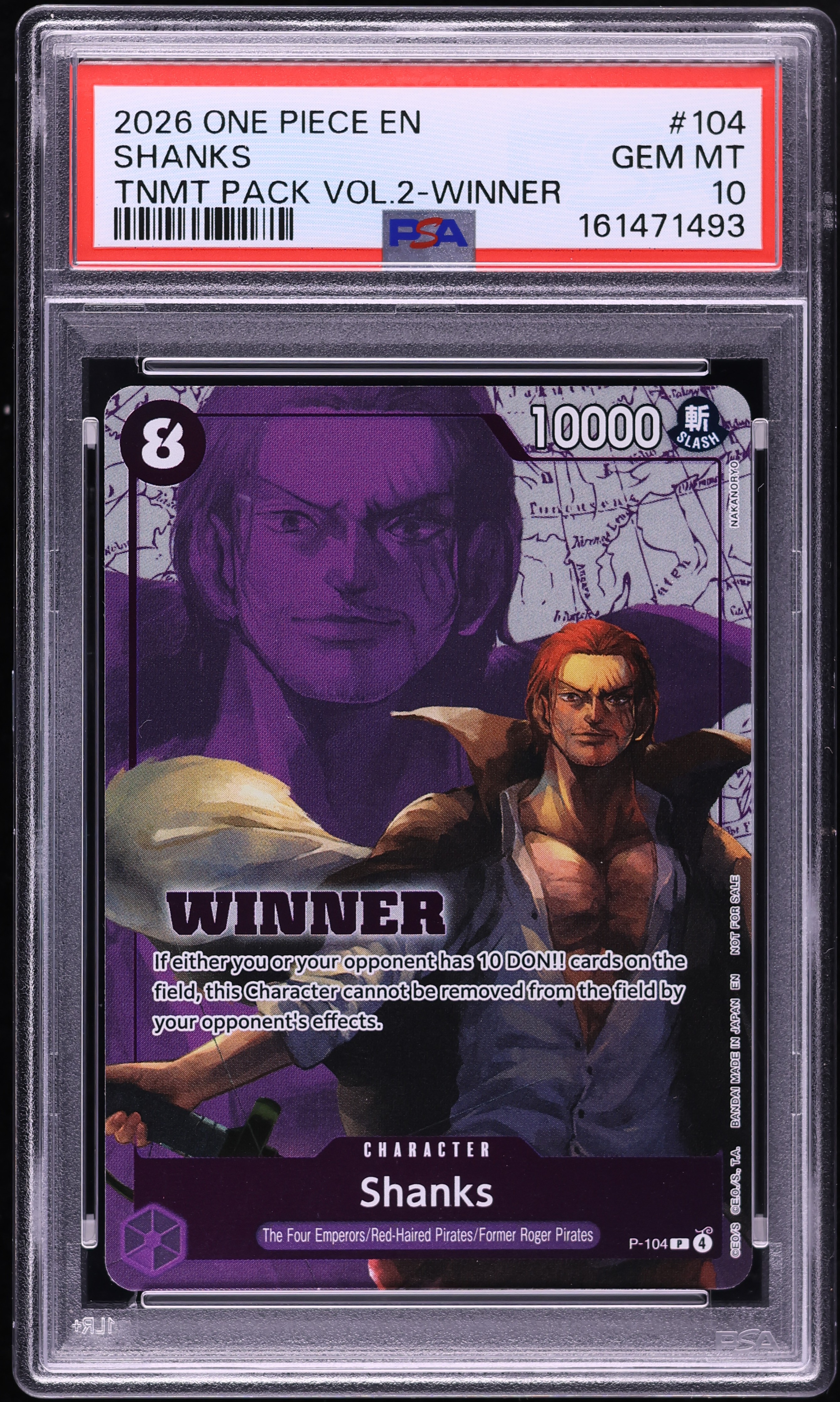 2026 One Piece Promo Tournament Pack Vol. 2 Winner Shanks #P-104