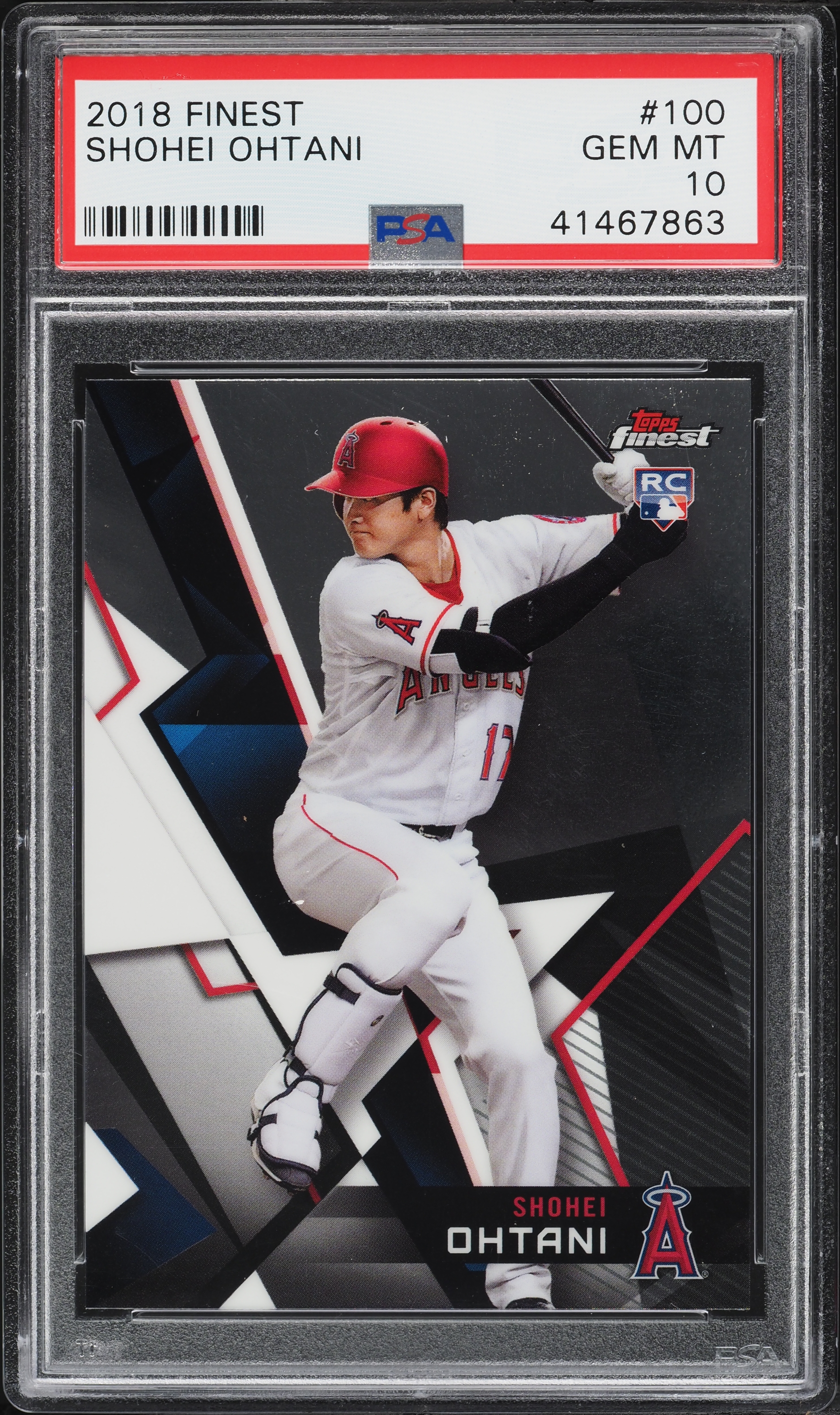 2018 Finest Shohei Ohtani ROOKIE #100 PSA 10 GEM MINT on Fanatics
