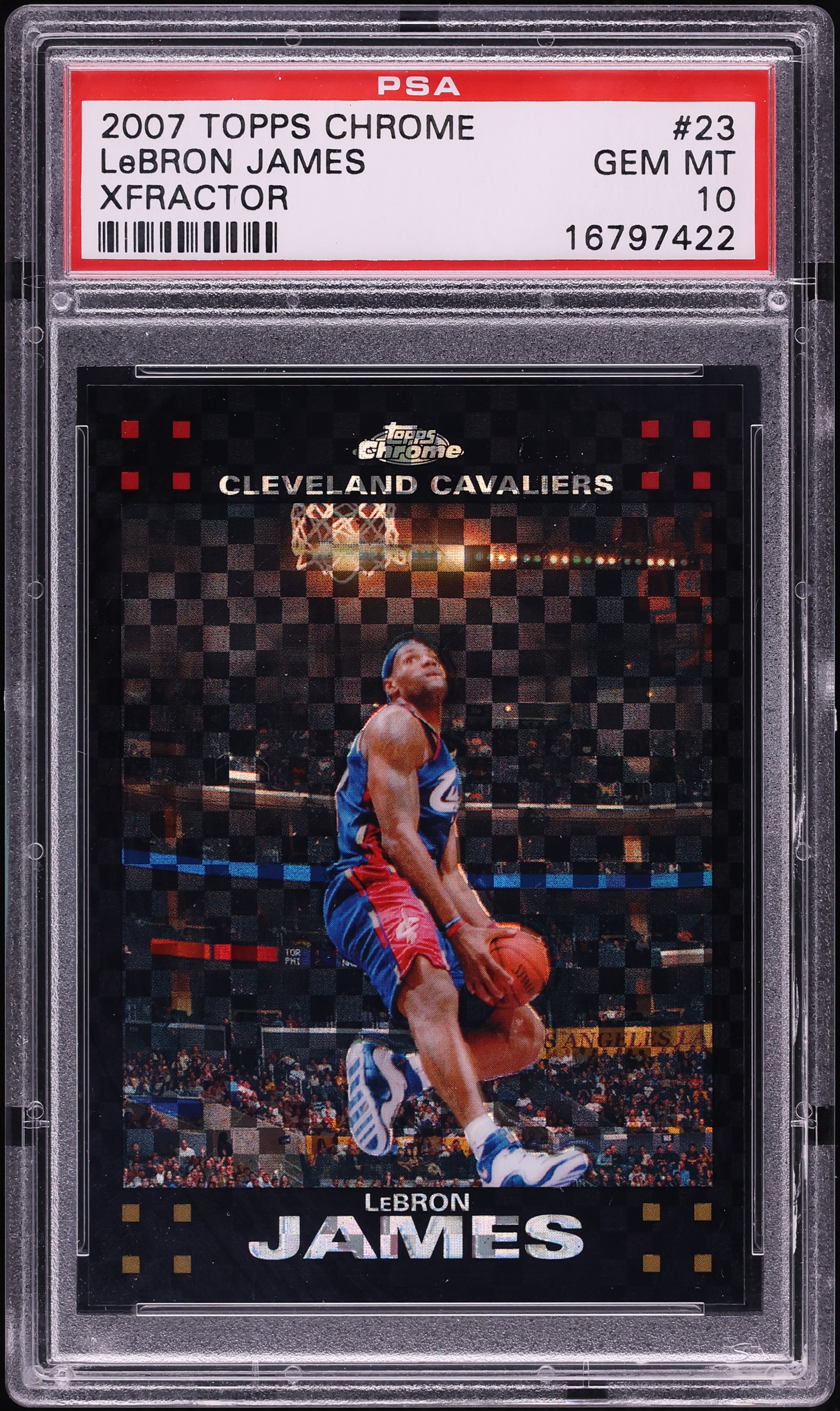 2007 Topps Chrome Xfractor LeBron James /50 #23 PSA 10 GEM MINT on