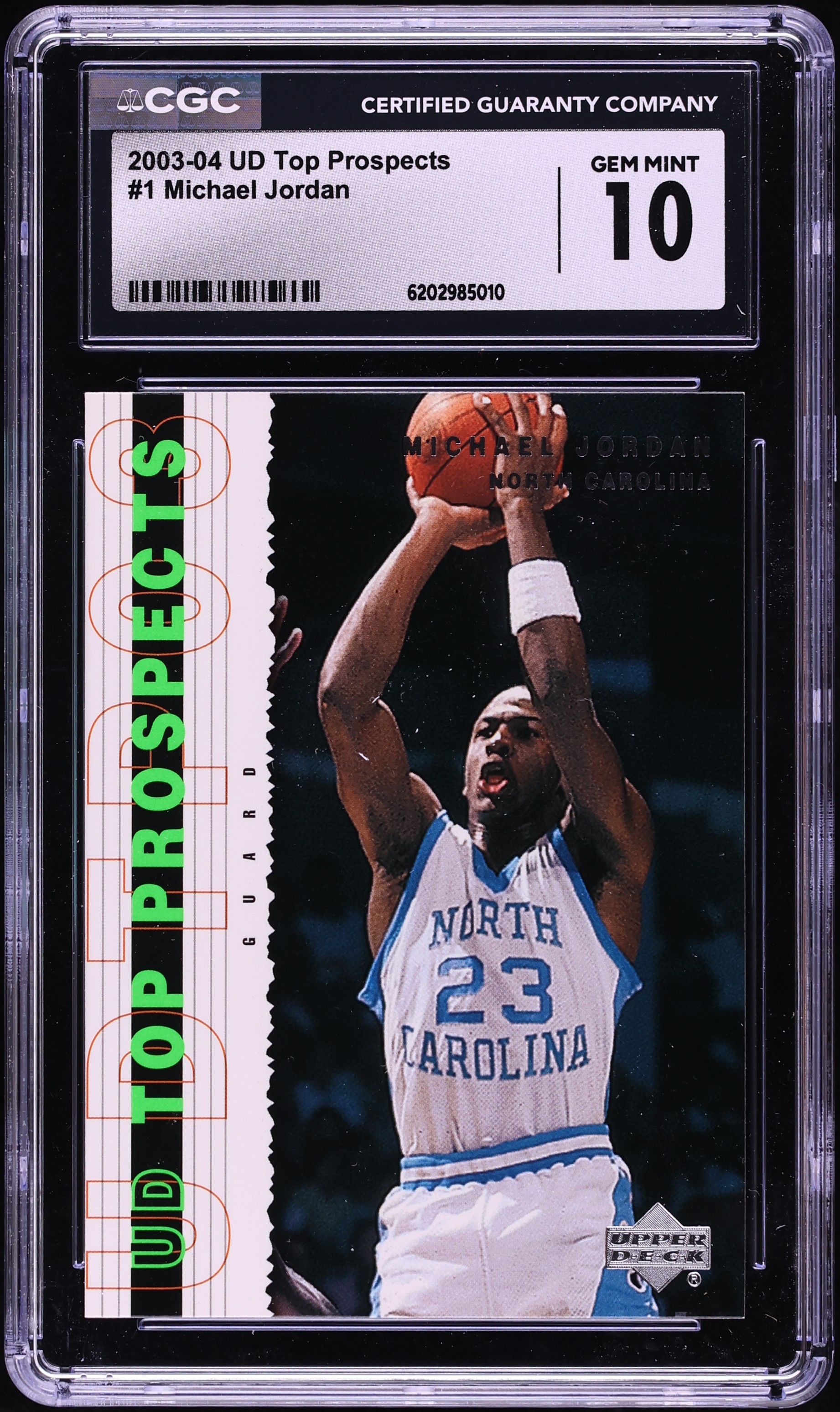 2003 UD Top Prospects Michael Jordan #1 CGC 10 GEM MINT on