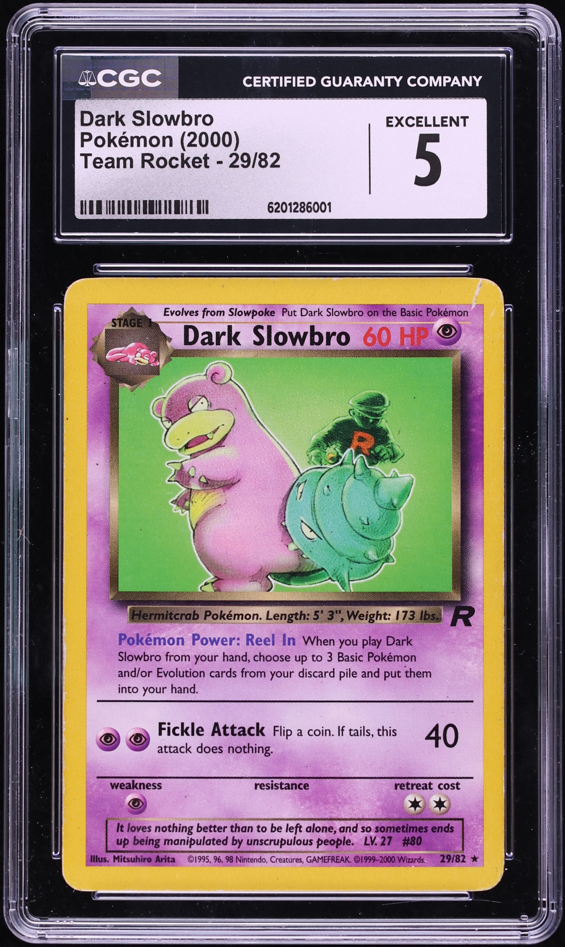 2000 Pokemon Team Rocket Dark Slowbro #29 CGC 5 EX on Fanatics Collect