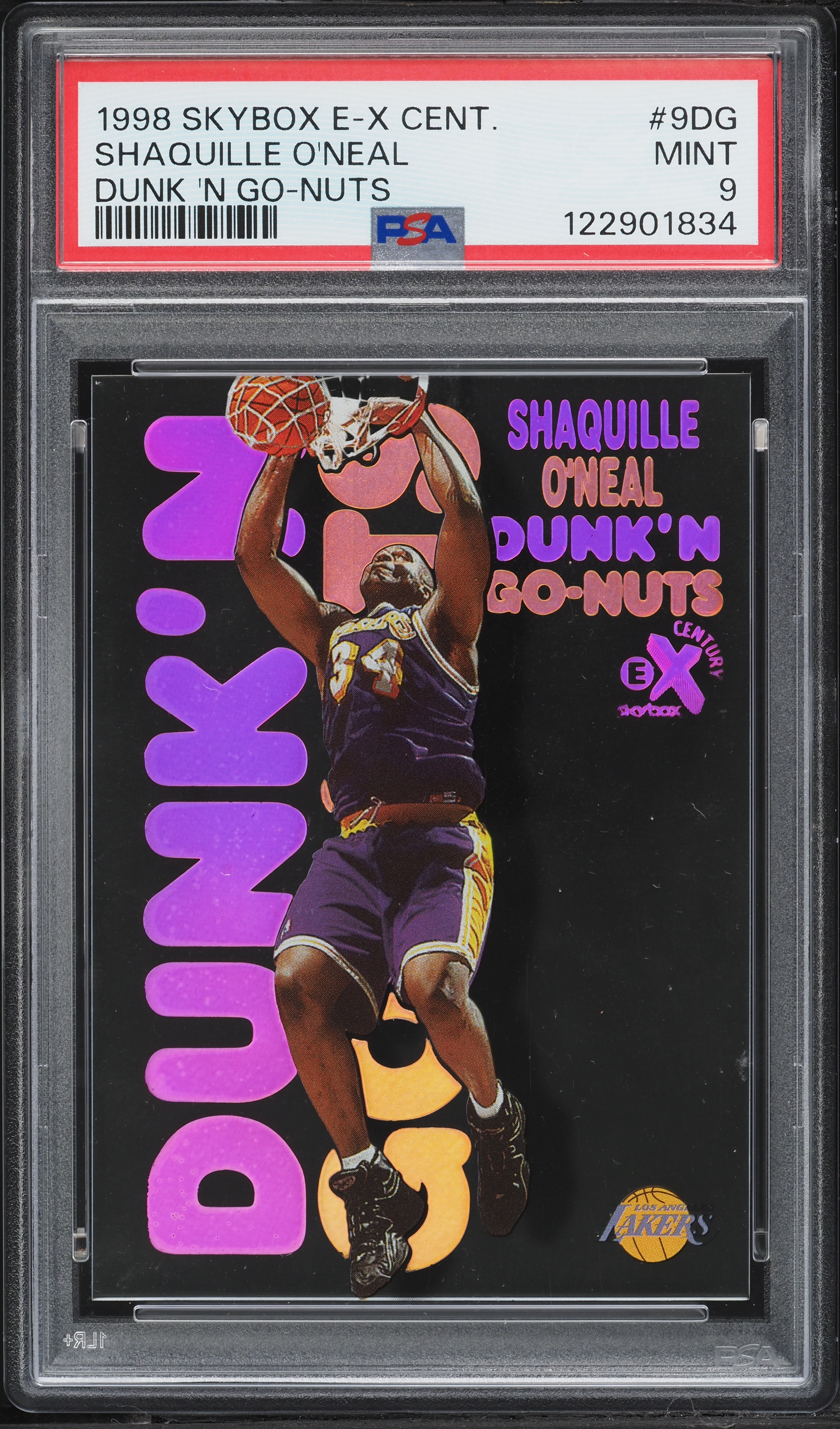 1998 Skybox E-X Century Dunk 'N Go Nuts Shaquille O'Neal #9DG PSA