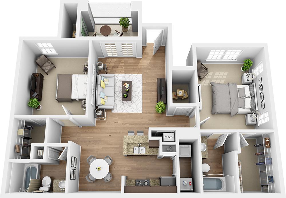 2 Bed, 2 Bath (B1 - Signature)